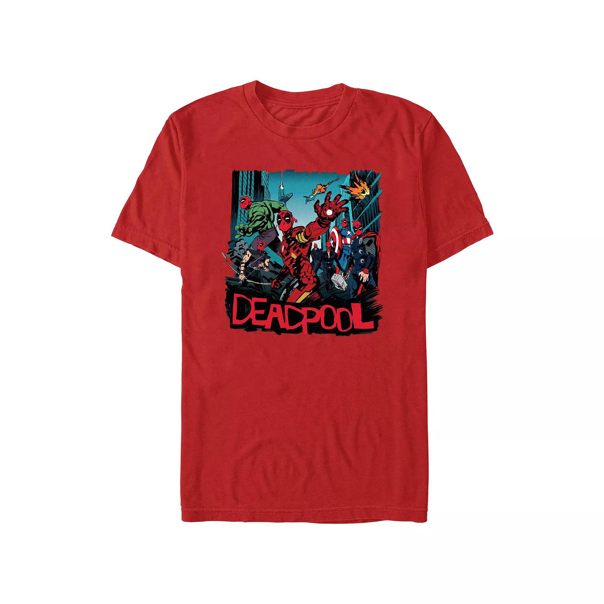 Men's Deadpool And Wolverine Avengers Pose Graphic Tee,  Product Image