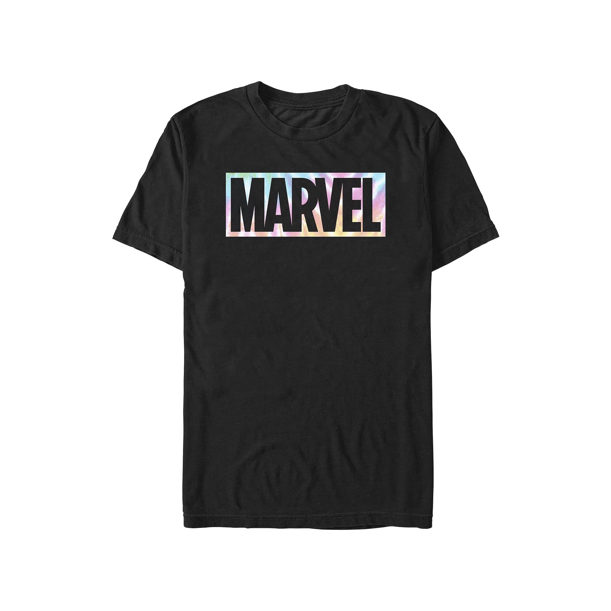 Juniors' Marvel Tie Dye Background Logo Boyfriend Graphic Tee, Women's,  Product Image