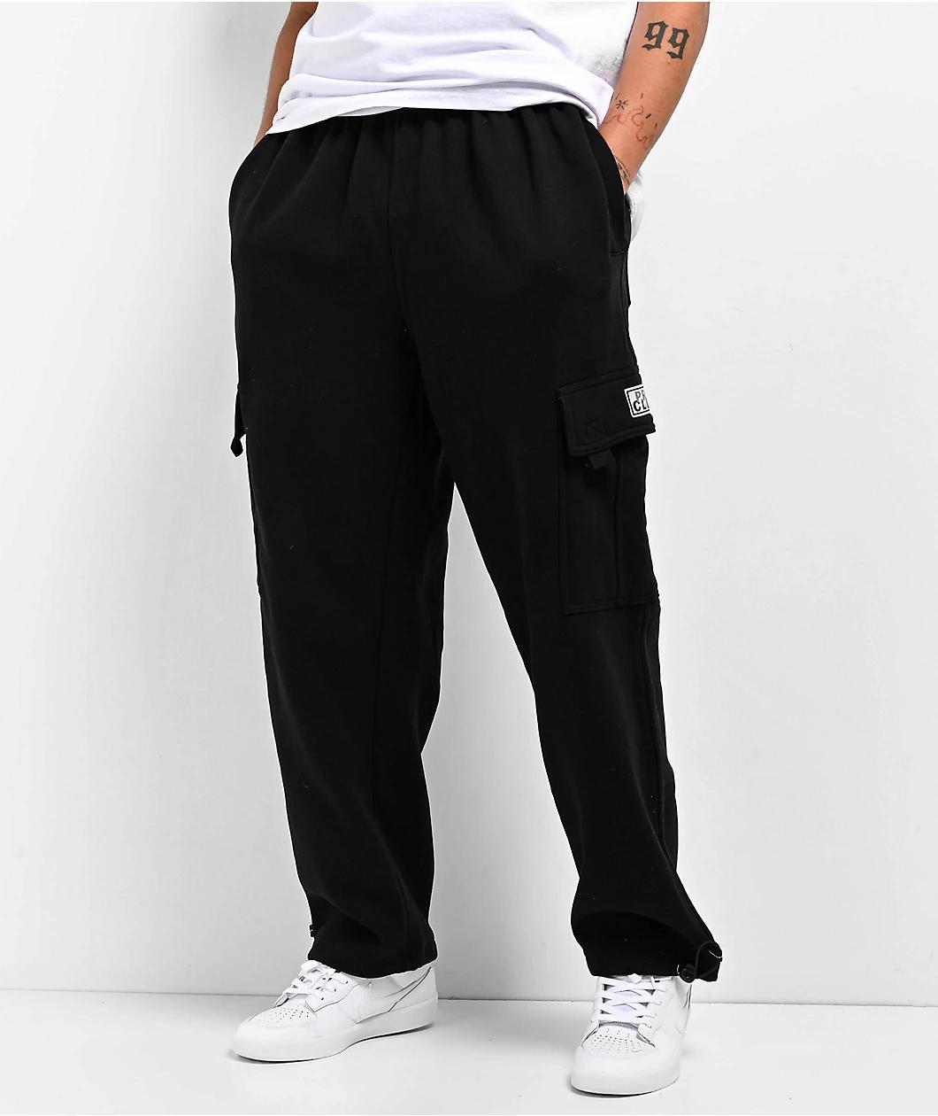 Pro Club Heavyweight Black Cargo Sweatpants Product Image