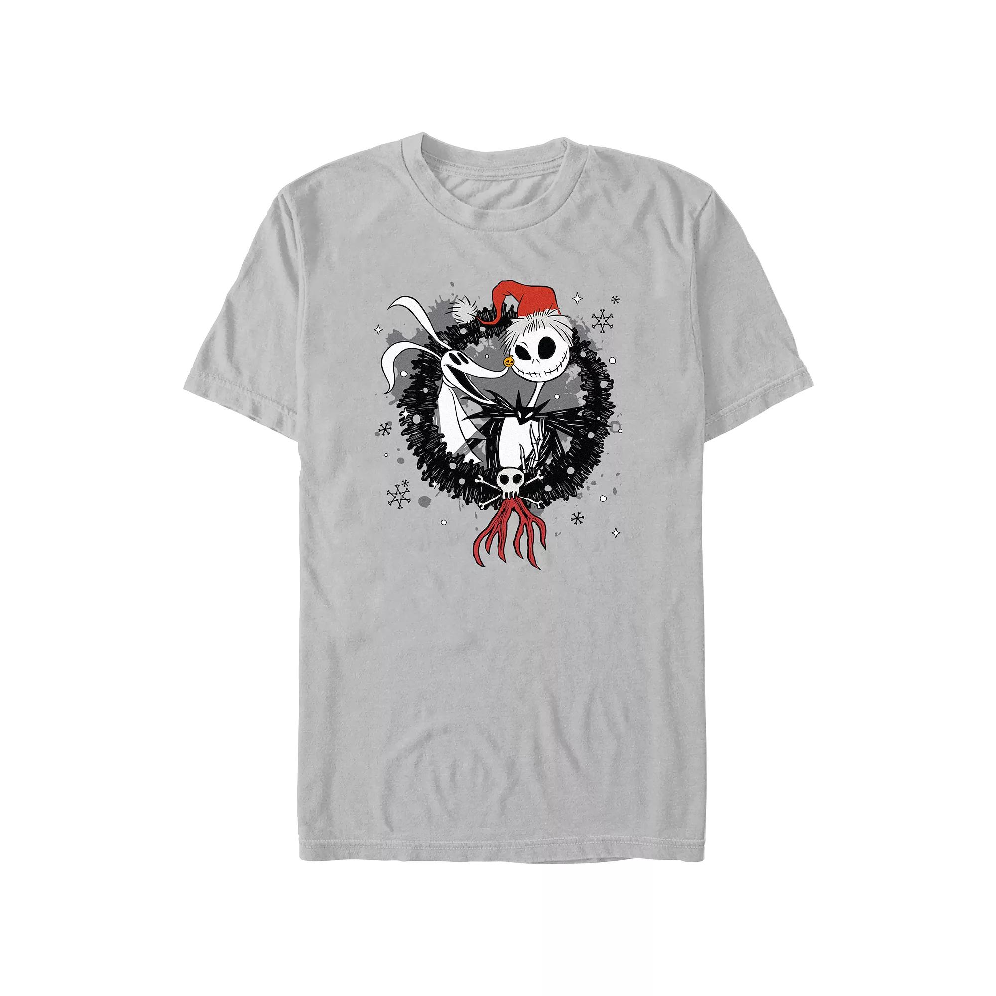 Disney's The Nightmare Before Christmas Jack And Zero Wreath Men's Graphic Tee,  Product Image