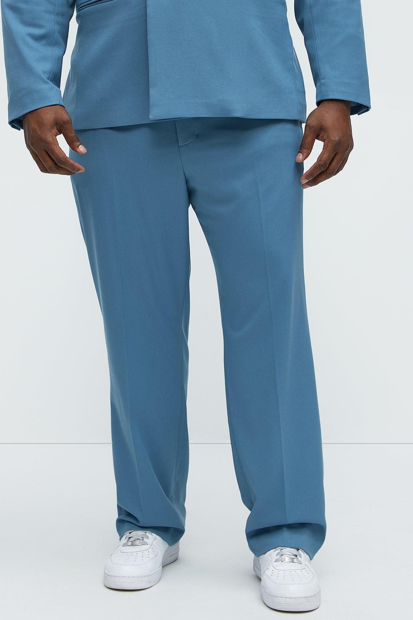 High Peak Straight Suit Trouser - Slate Blue Product Image
