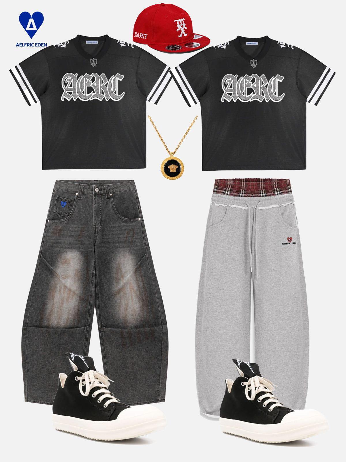 Aelfric Eden Dirty-Dyed Super Baggy Barrel Jeans Product Image