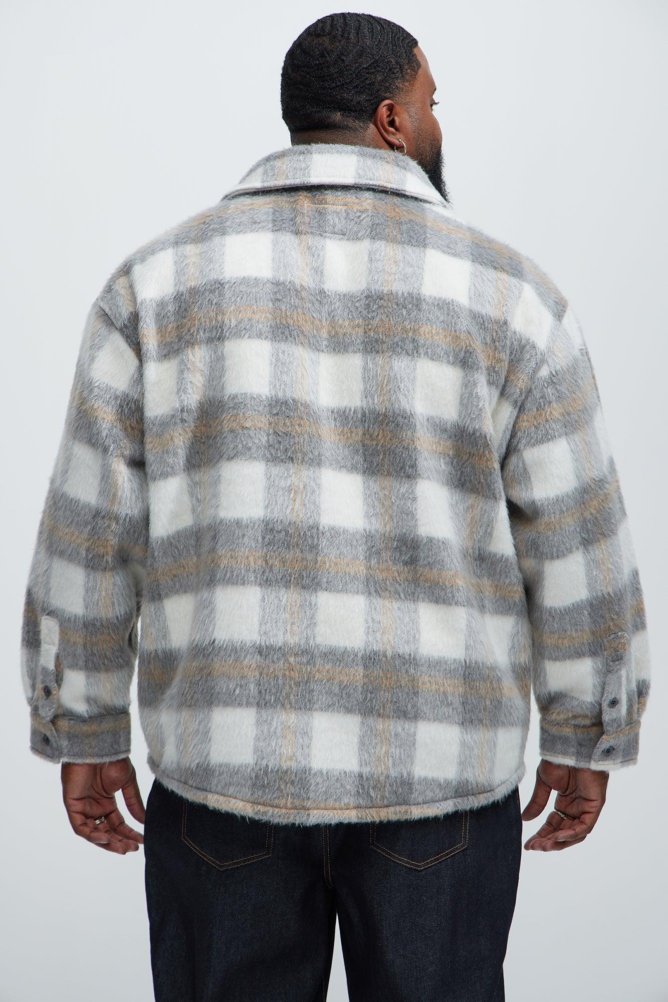 Move Up Plaid Shacket - Grey/combo Product Image
