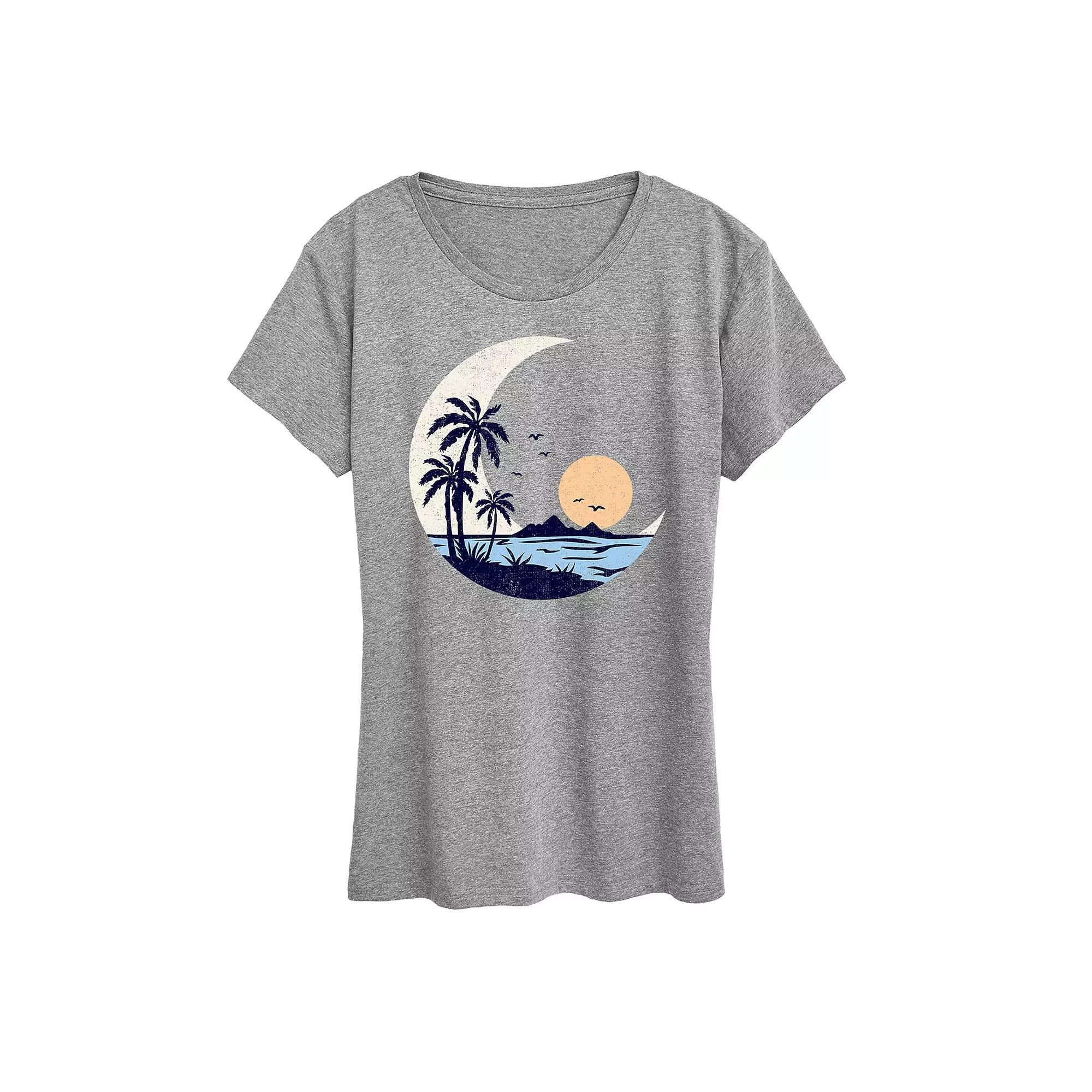 Women's Moon Beach Scene Graphic Tee,  Product Image