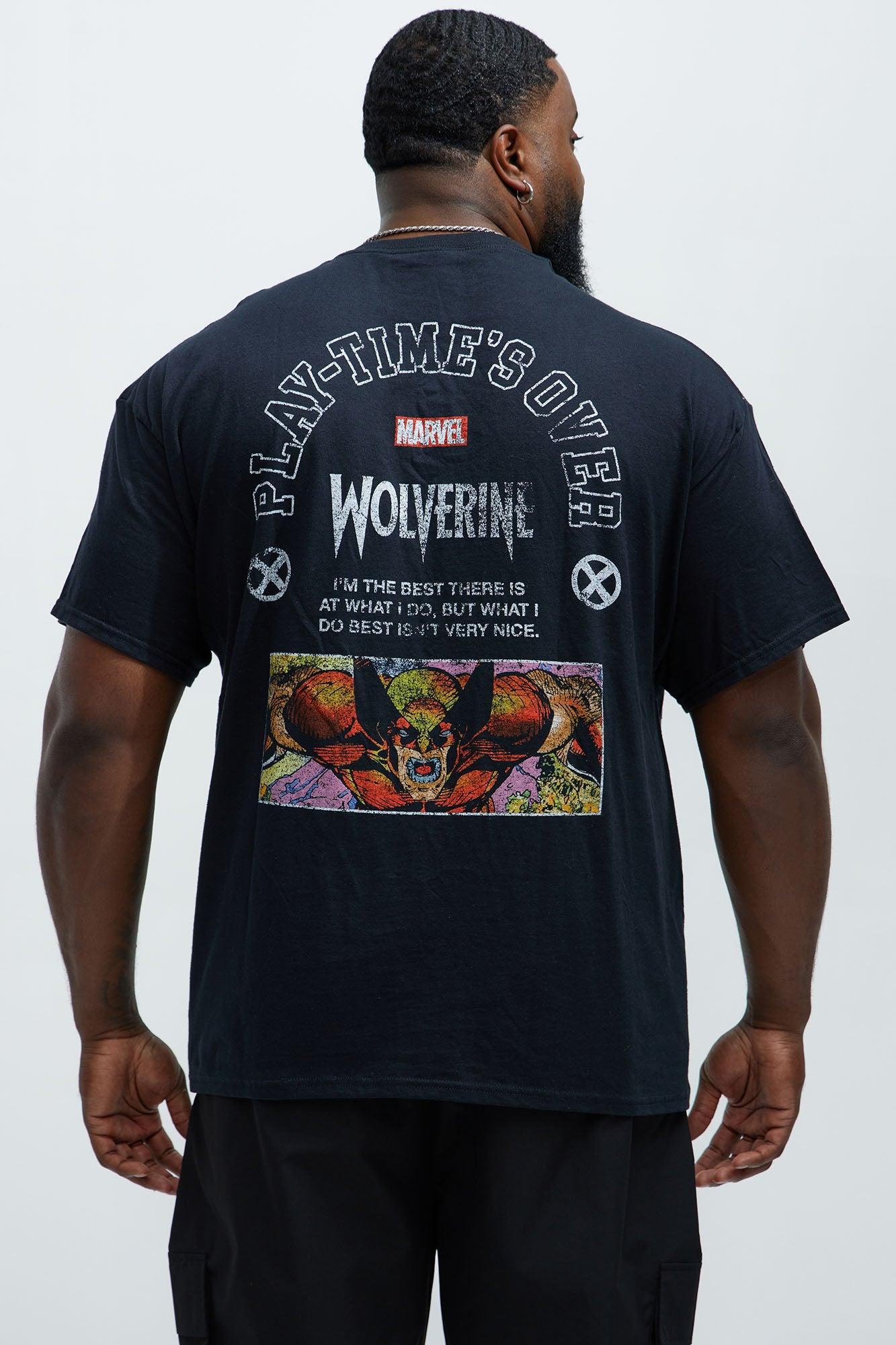 Marvel Wolverine Play Time's Over Short Sleeve Tee - Black Product Image