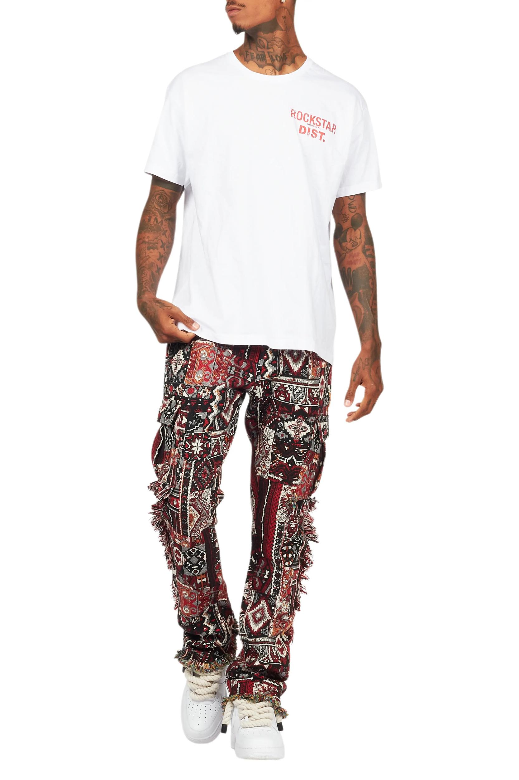 Ayami Black/Multi Slim Tapestry Flare Jean Male Product Image