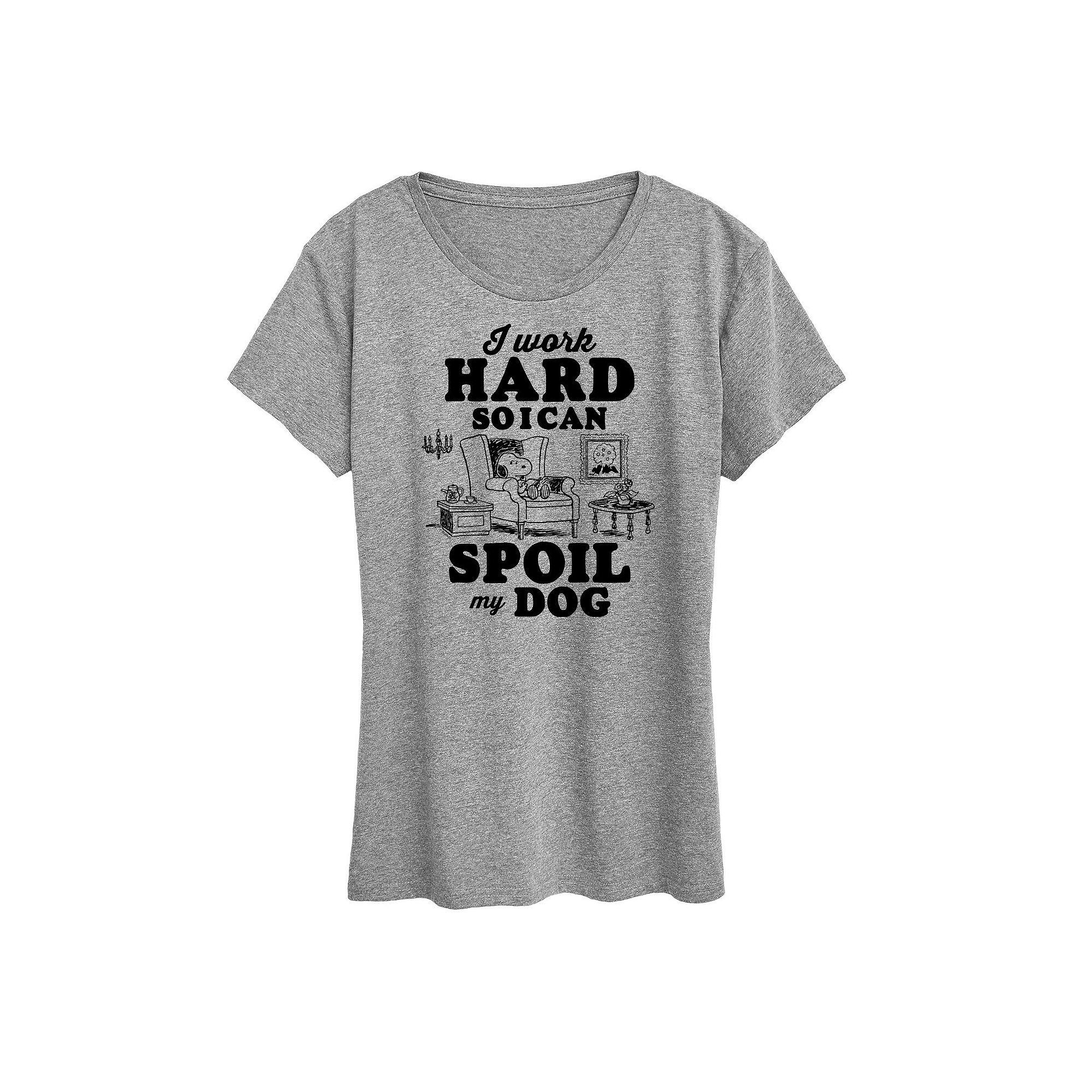 Women's Peanuts Snoopy Work To Spoil My Dog Graphic Tee,  Product Image
