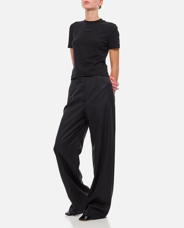 JACQUEMUS Black Fitted T-shirt With Logo Patch In Stretch Cotton Woman Product Image