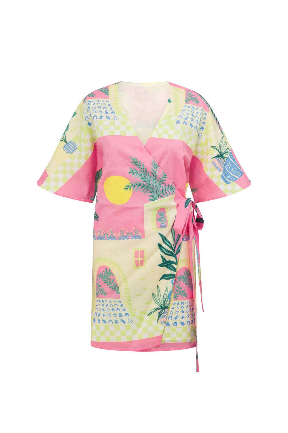 Scarlett Wrap Dress - Vista Pink Product Image