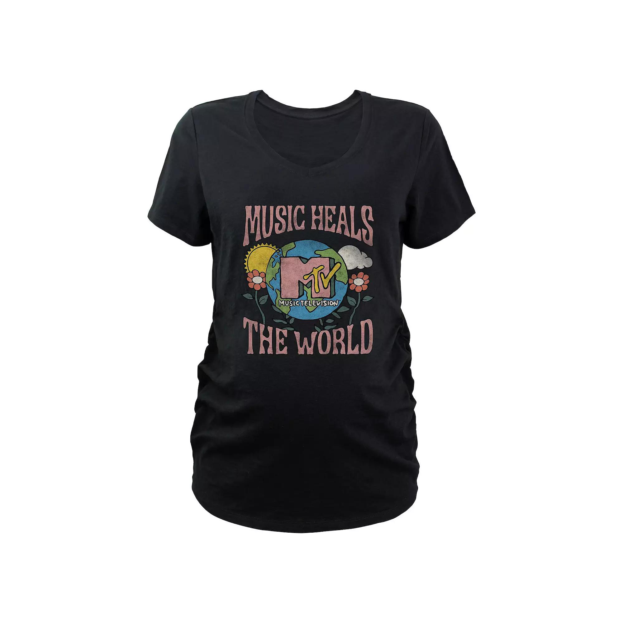 Maternity MTV Music Heals The World Graphic Tee, Women's,  Product Image