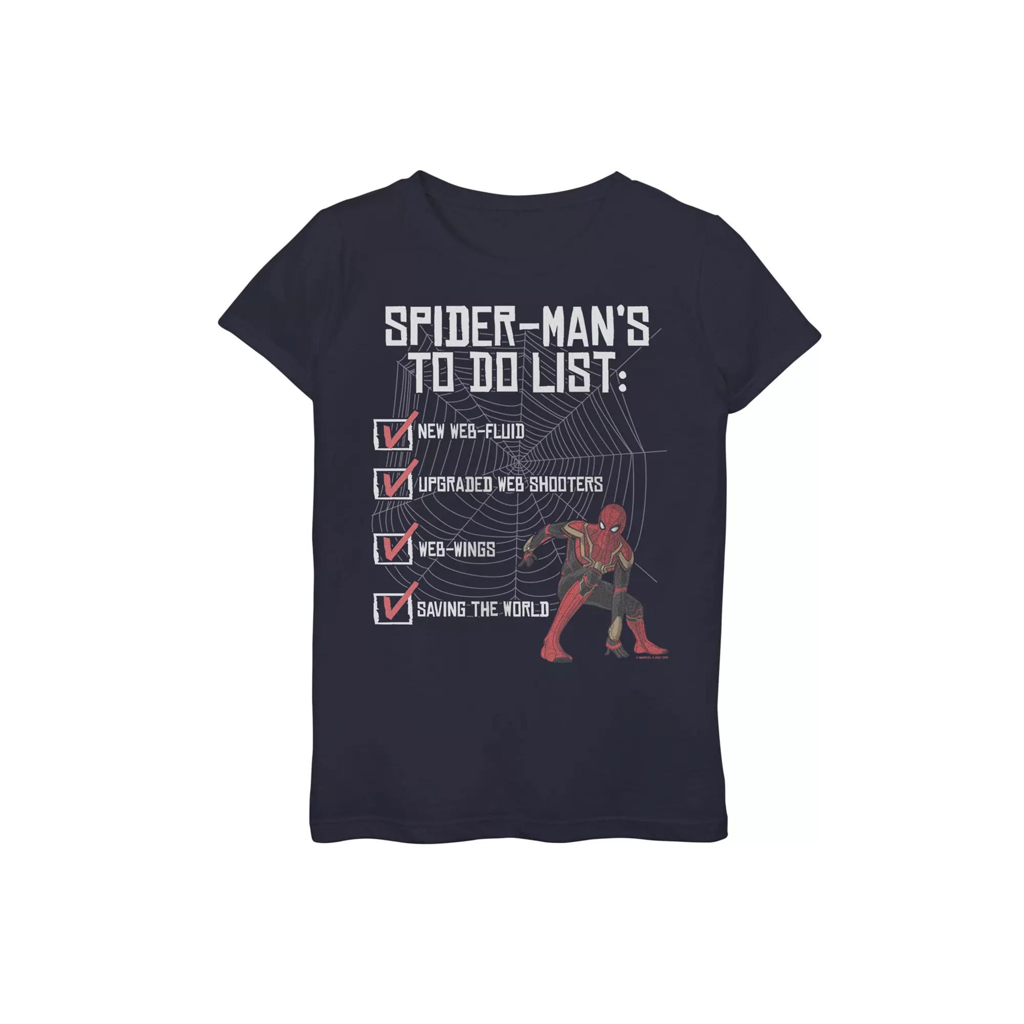 Girls 7-16 Marvel Spider-Man No Way Home Spidey To-Do List Graphic Tee, Girl's,  Product Image