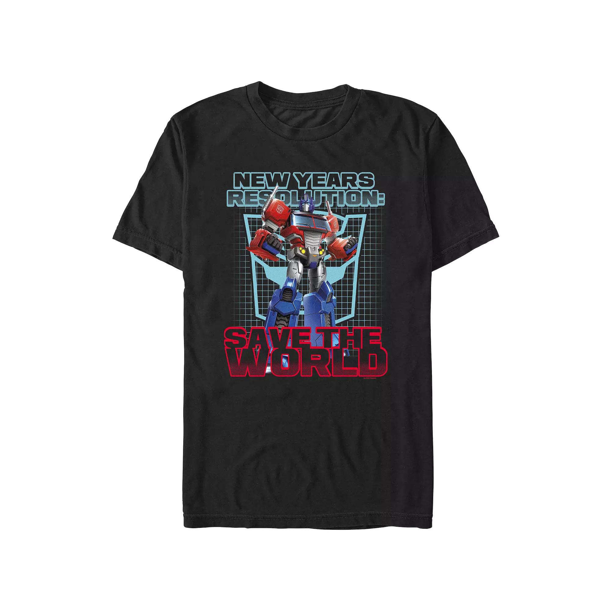 Men's Transformers New Year's Resolution Save The World Graphic Tee,  Product Image