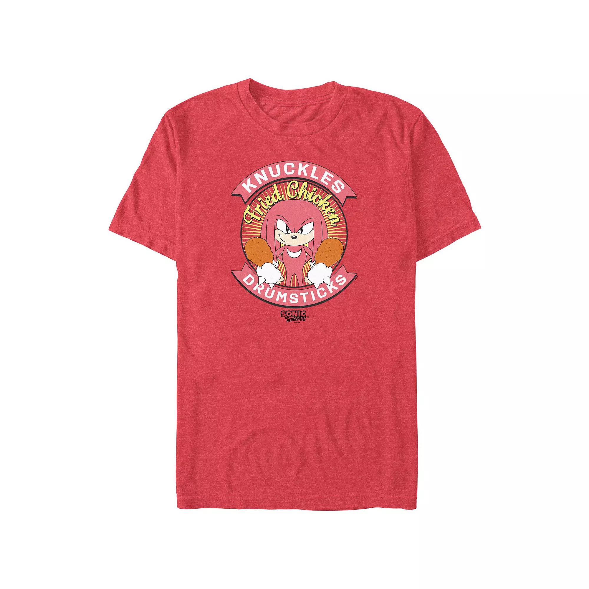 Men's Sonic The Hedgehog Knuckles Fried Chicken Graphic Tee,  Product Image