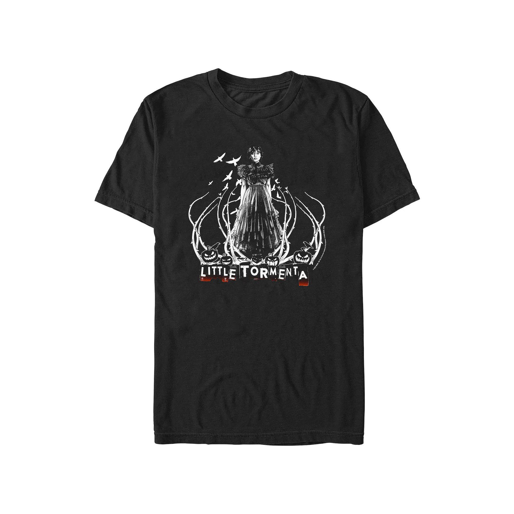 Men's Wednesday Little Tormenta Graphic Tee, Size: Medium, Black Product Image