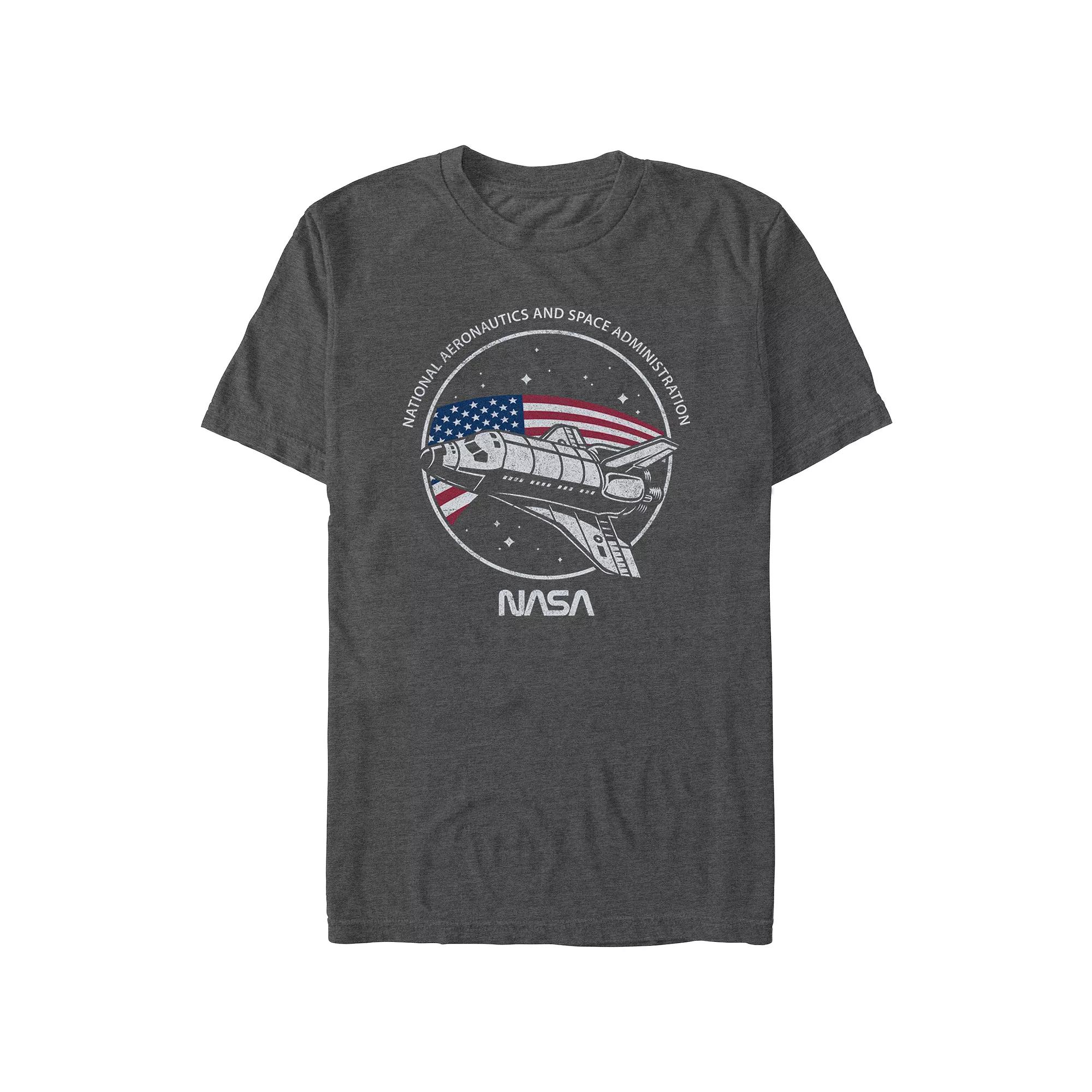 Men's Nasa USA Flag Stamp Graphic Tee,  Product Image