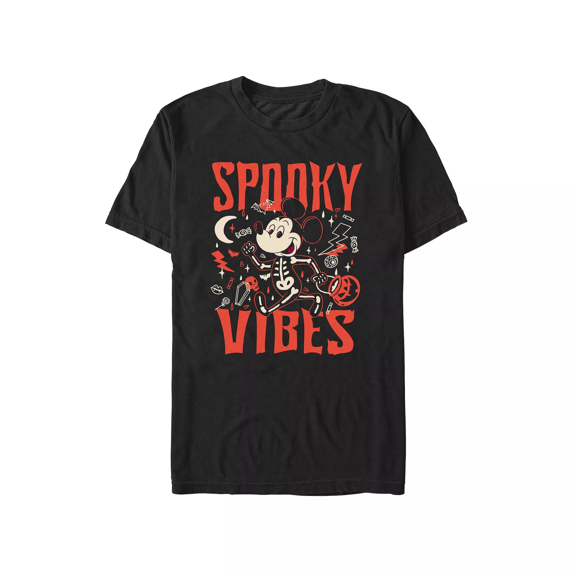 Disney's Mickey Mouse Spooky Vibes Men's Graphic Tee,  Product Image