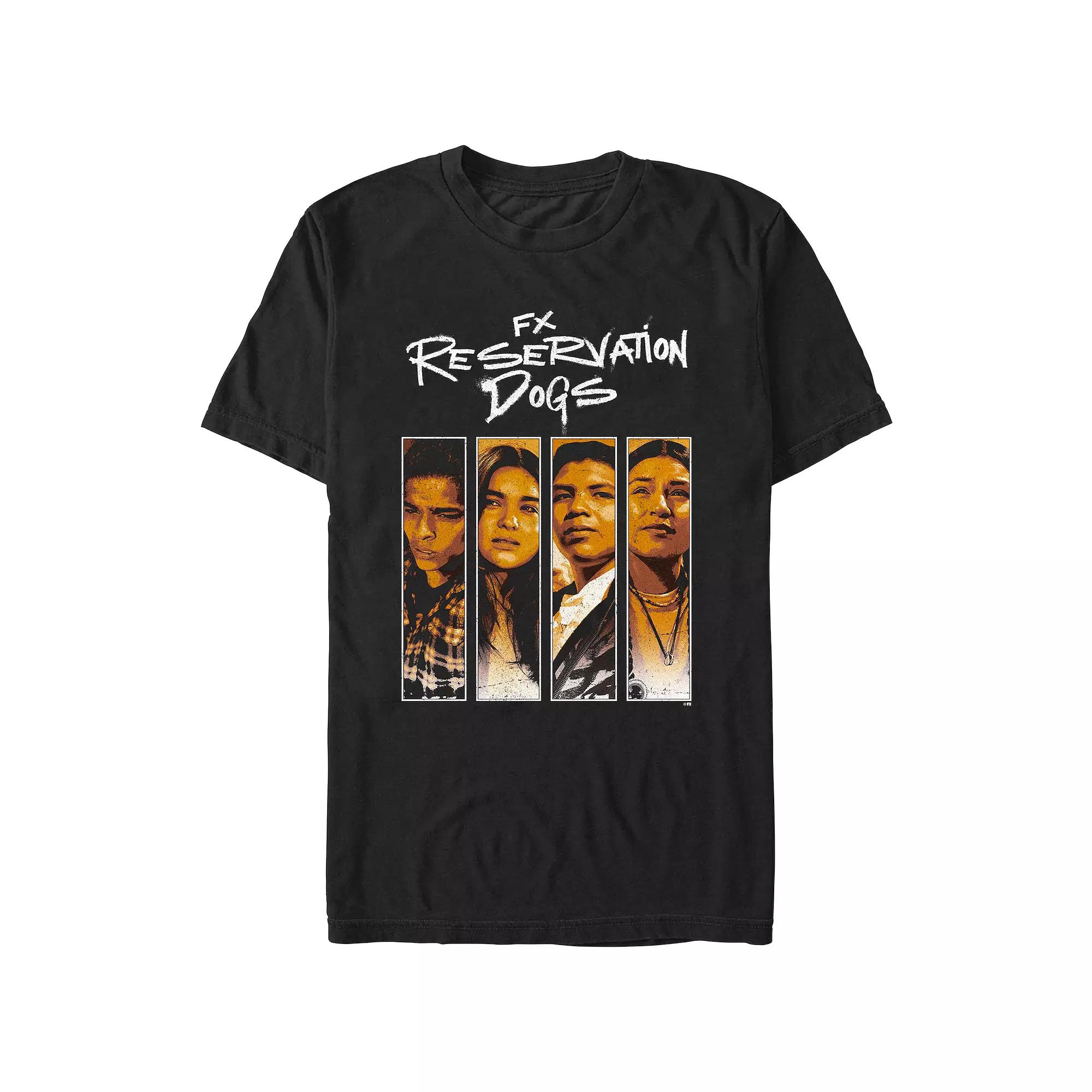 Men's Reservation Dogs Characters Banners Graphic Tee, Size: XXL, Black Product Image