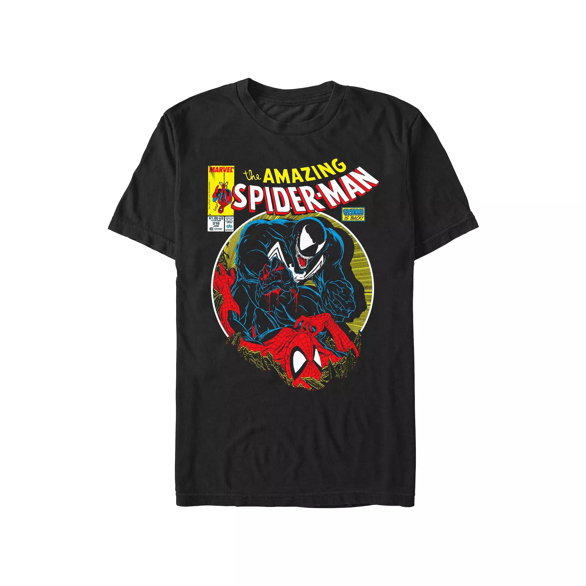 Men's Spider-Man Venom Attacking Spidey Graphic Tee,  Product Image