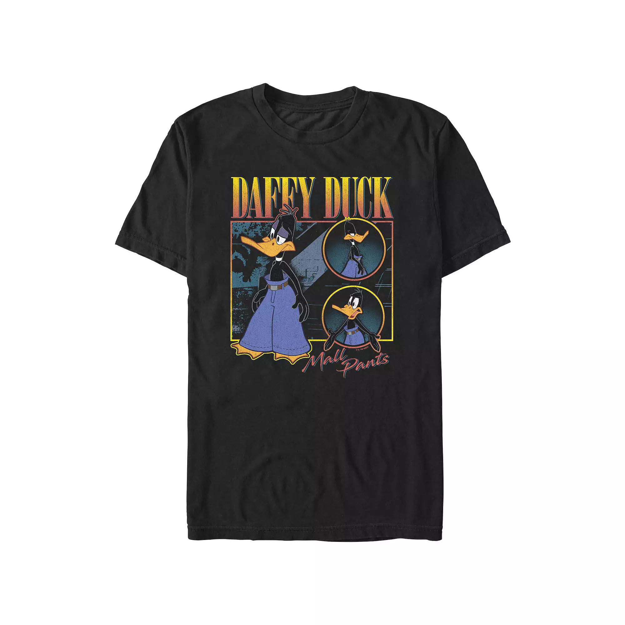 Men's Looney Tunes Daffy Duck Mall Pants Graphic Tee, Size: Large, Black Product Image