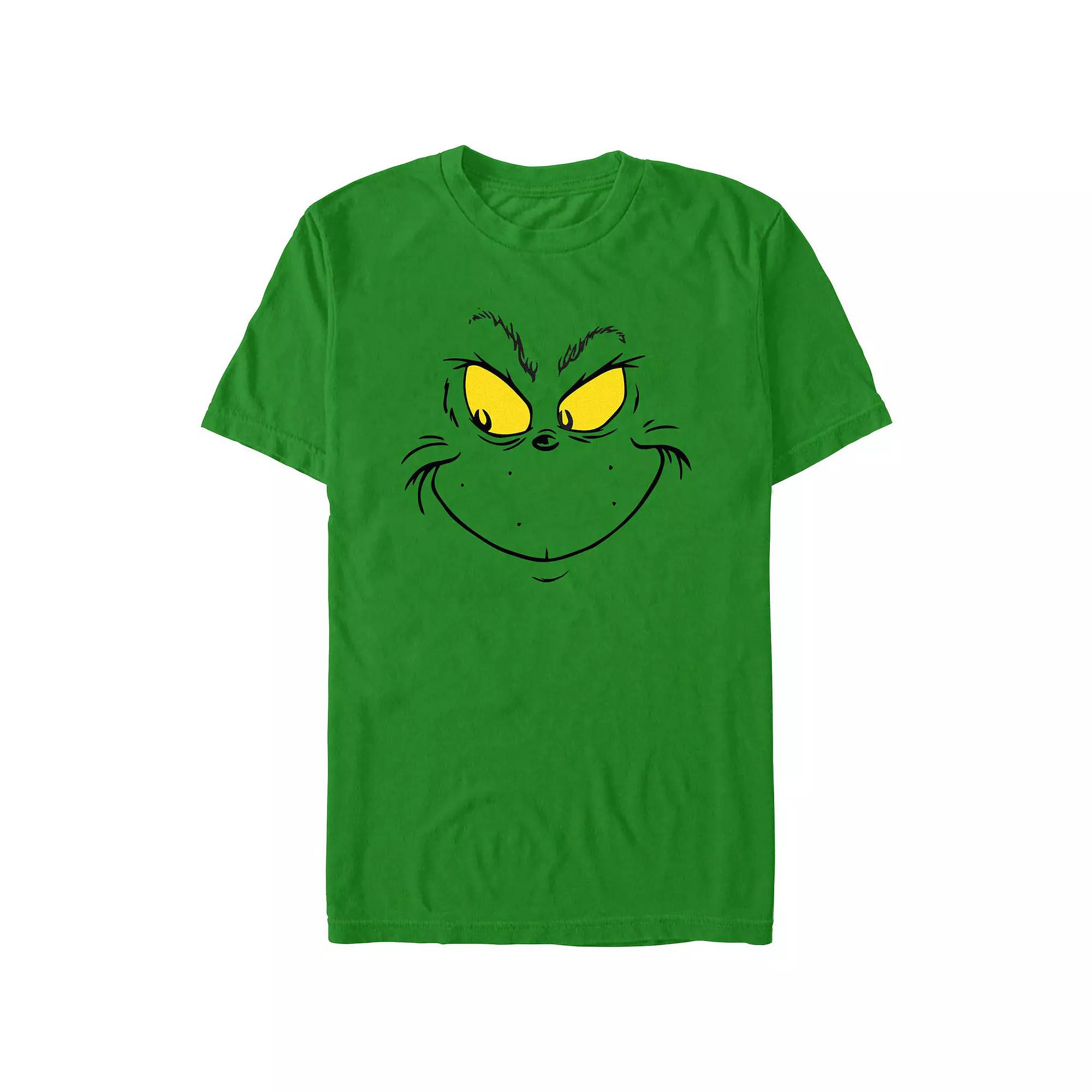 Big & Tall Dr. Seuss Grinch Naughty Face Graphic Tee, Men's, Size: Medium, Kelly Product Image