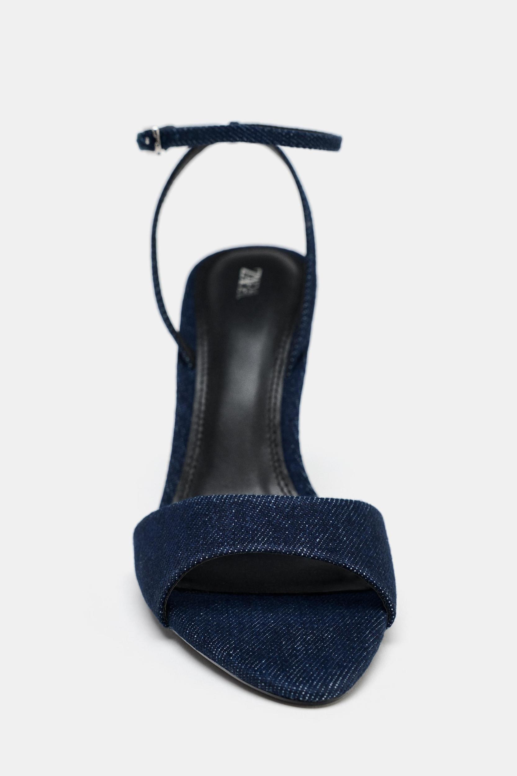 HIGH-HEELED DENIM SANDALS Product Image