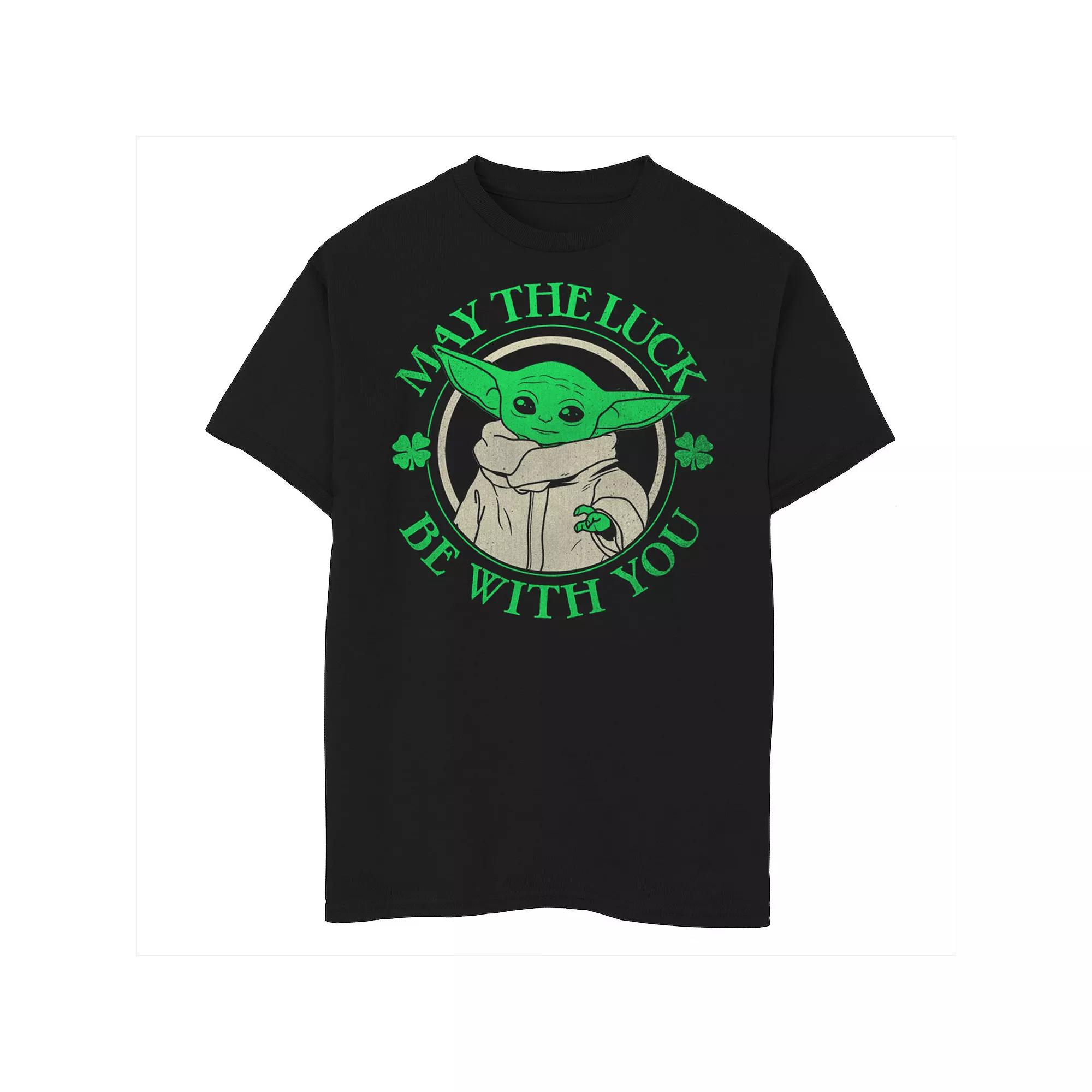 Boys 8-20 Star Wars The Mandalorian May The Luck Be With You Graphic Tee, Boy's, Size: Medium, Black Product Image