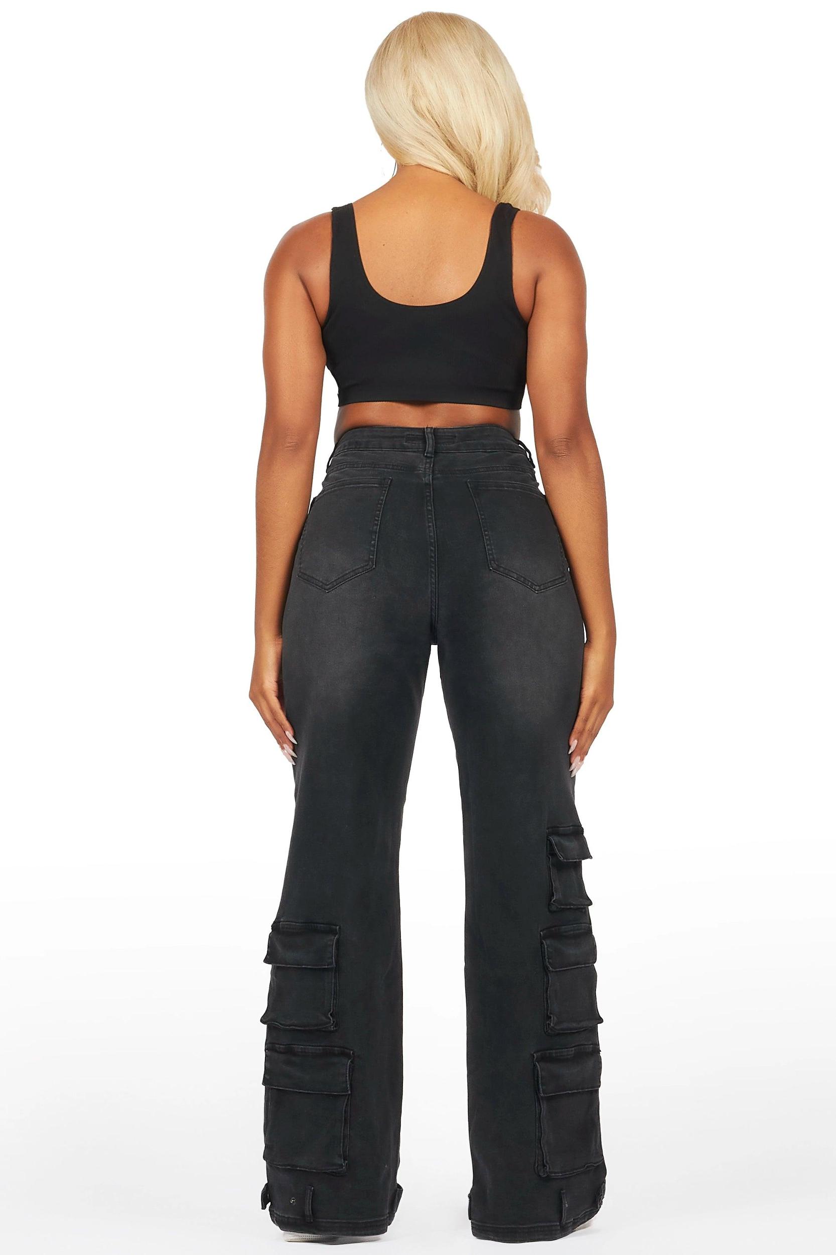 Bryana Black Wash Wide Leg Jean Female Product Image
