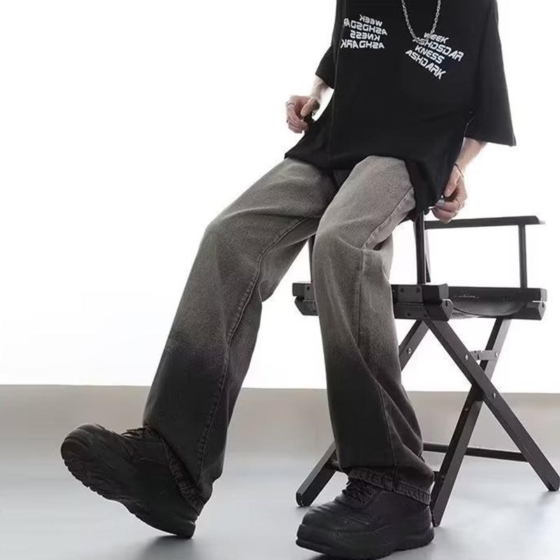 Sopula Unisex Men's Street Trend Washed Distressed Gradient Jeans Product Image