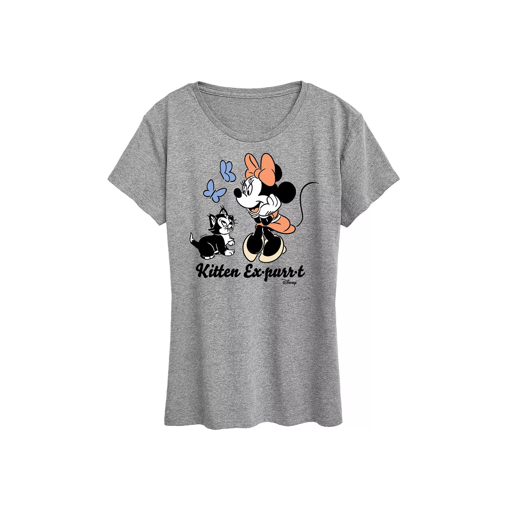 Disney's Minnie Mouse & Figaro Women's Kitten Expurrt Graphic Tee, Girl's,  Product Image