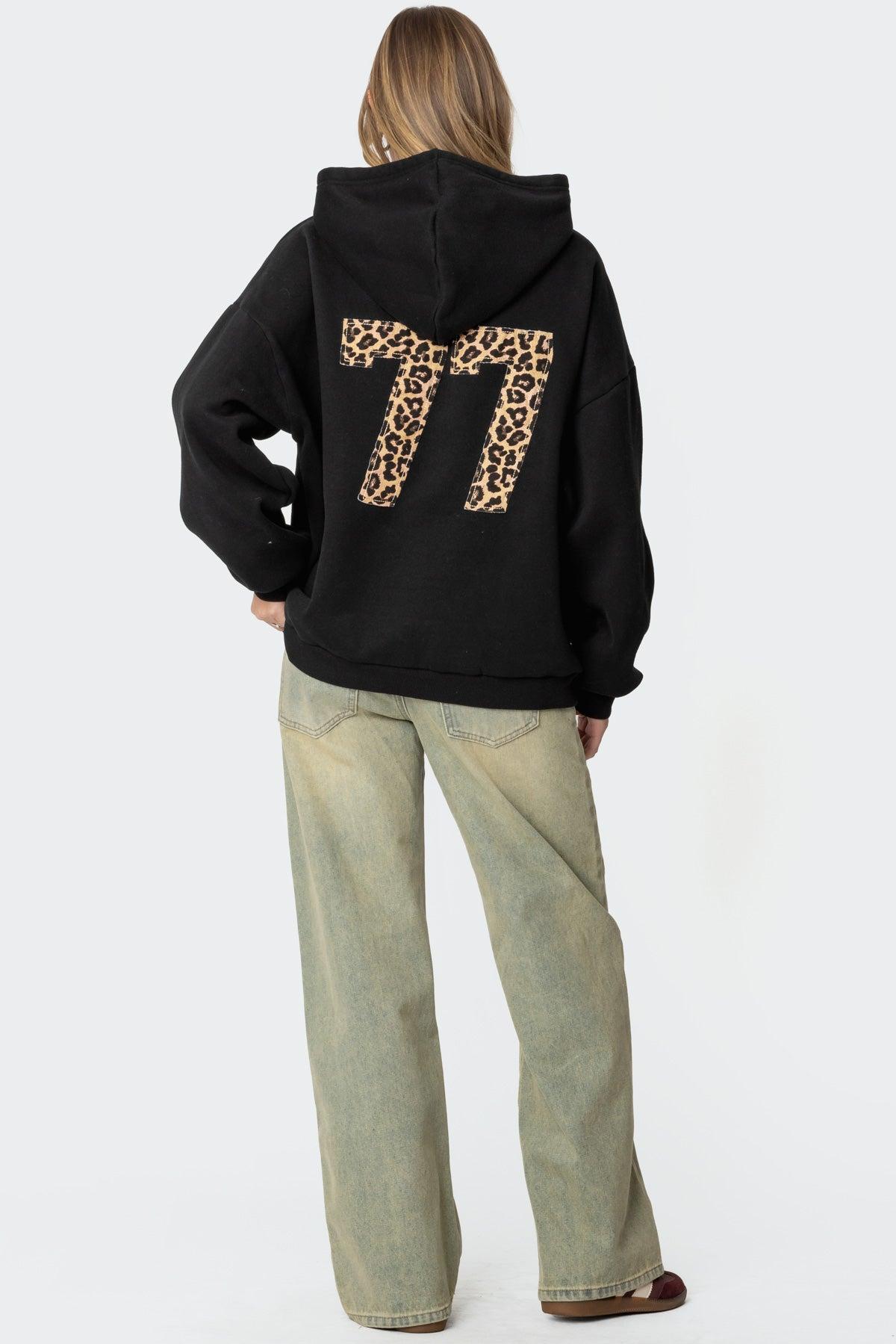 Leopard 77 Oversized Hoodie Product Image