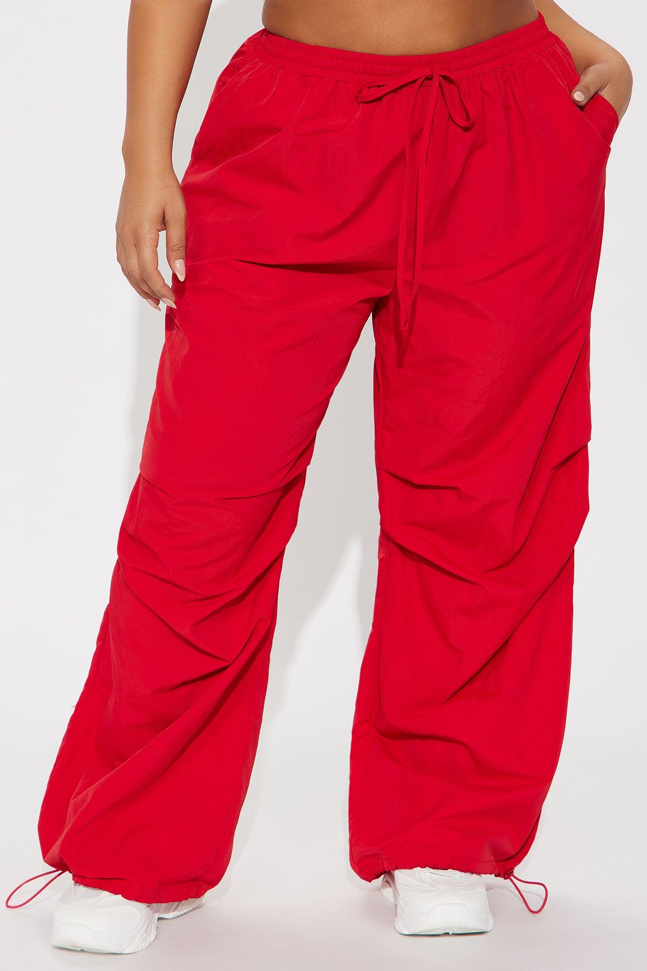 Making Moves Windbreaker Track Pant - Red Female Product Image