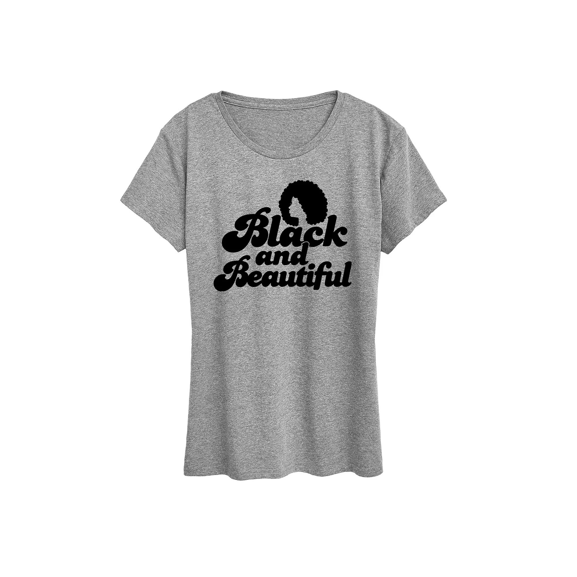 Women's Black and Beautiful Graphic Tee,  Product Image