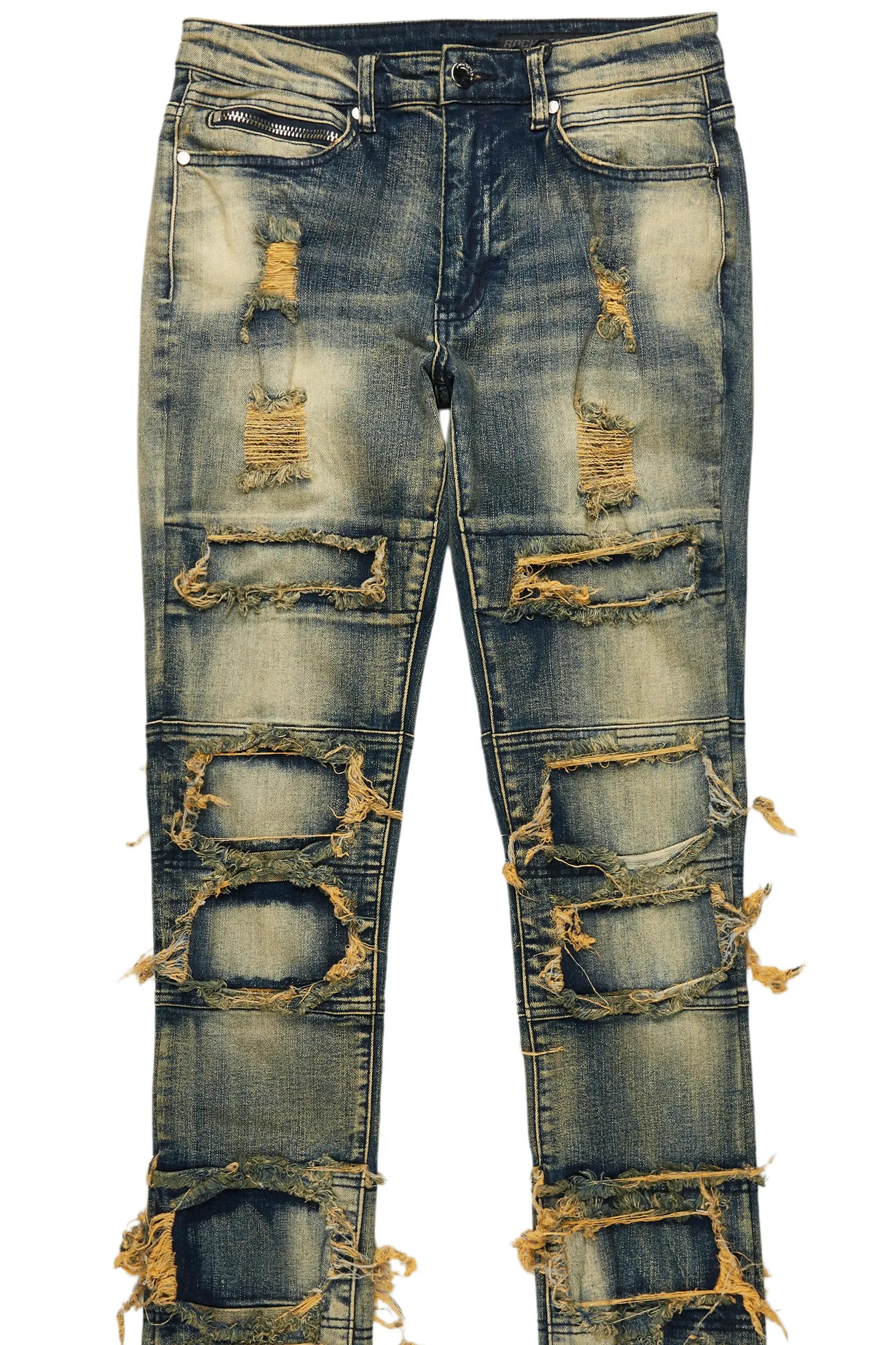 Vasco Tint Dark Wash Blue Stacked Flare Jean Male Product Image