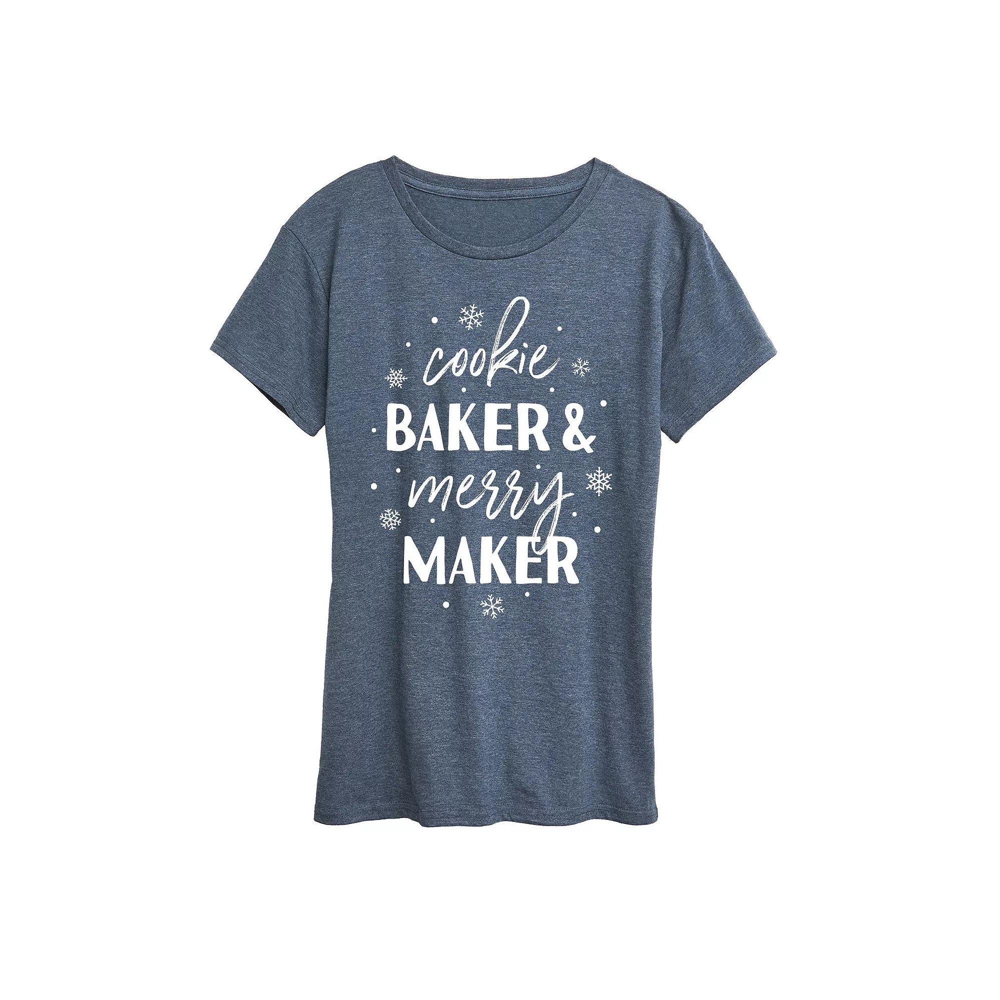 Women's Cookie Baker And Merry Maker Graphic Tee, Girl's,  Product Image