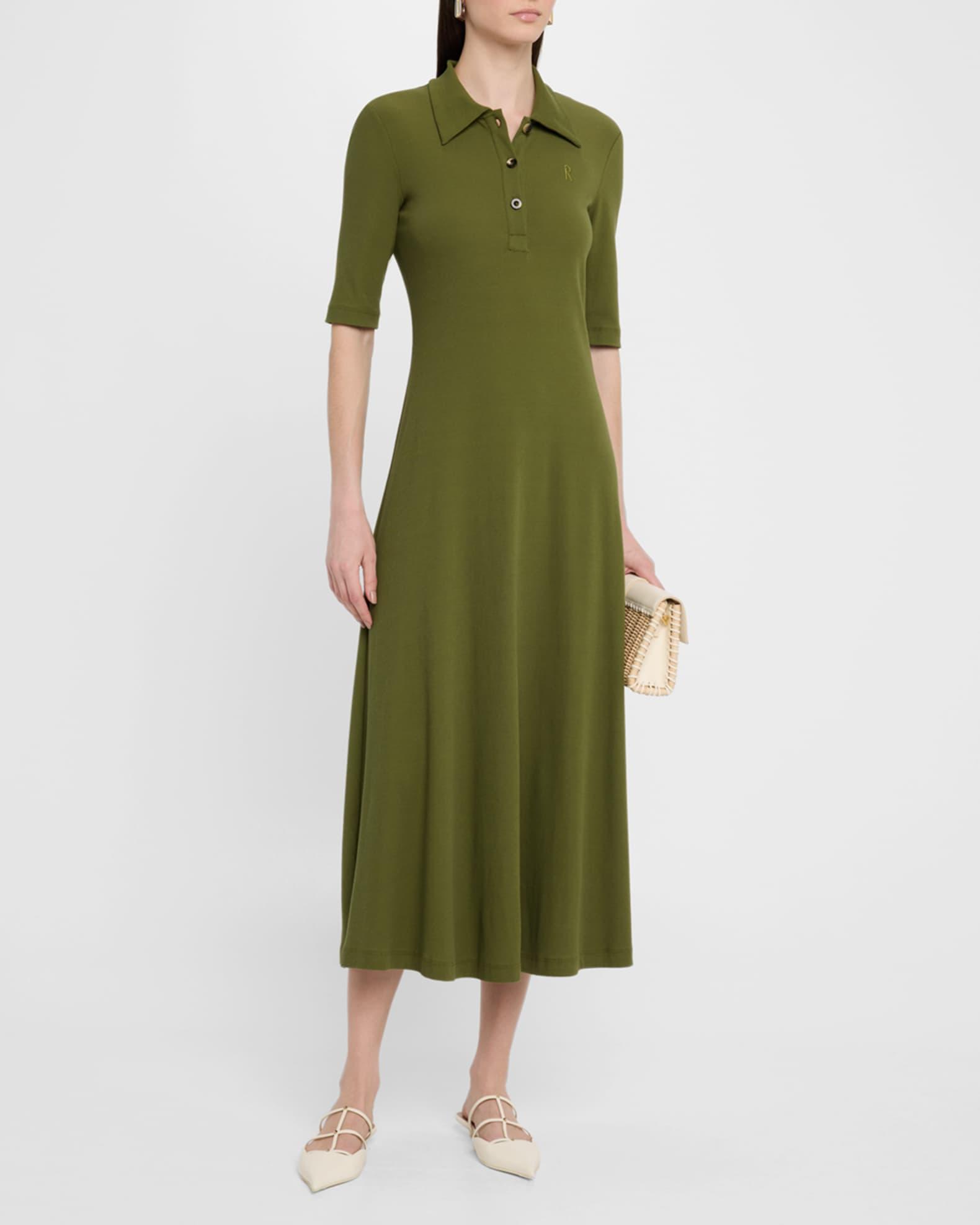 Short-Sleeve Midi Polo Dress Product Image