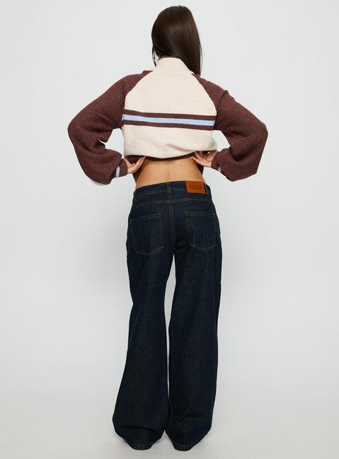 Korinne Low Rise Baggy Jeans Indigo Product Image