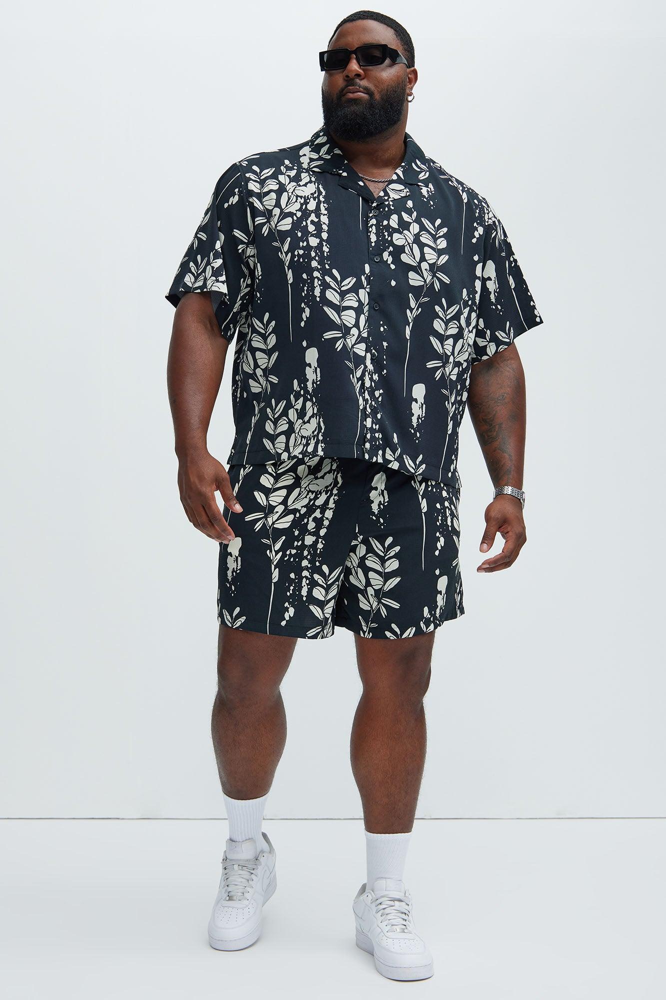 Dark Flor Textured Shirt - Black/combo Product Image