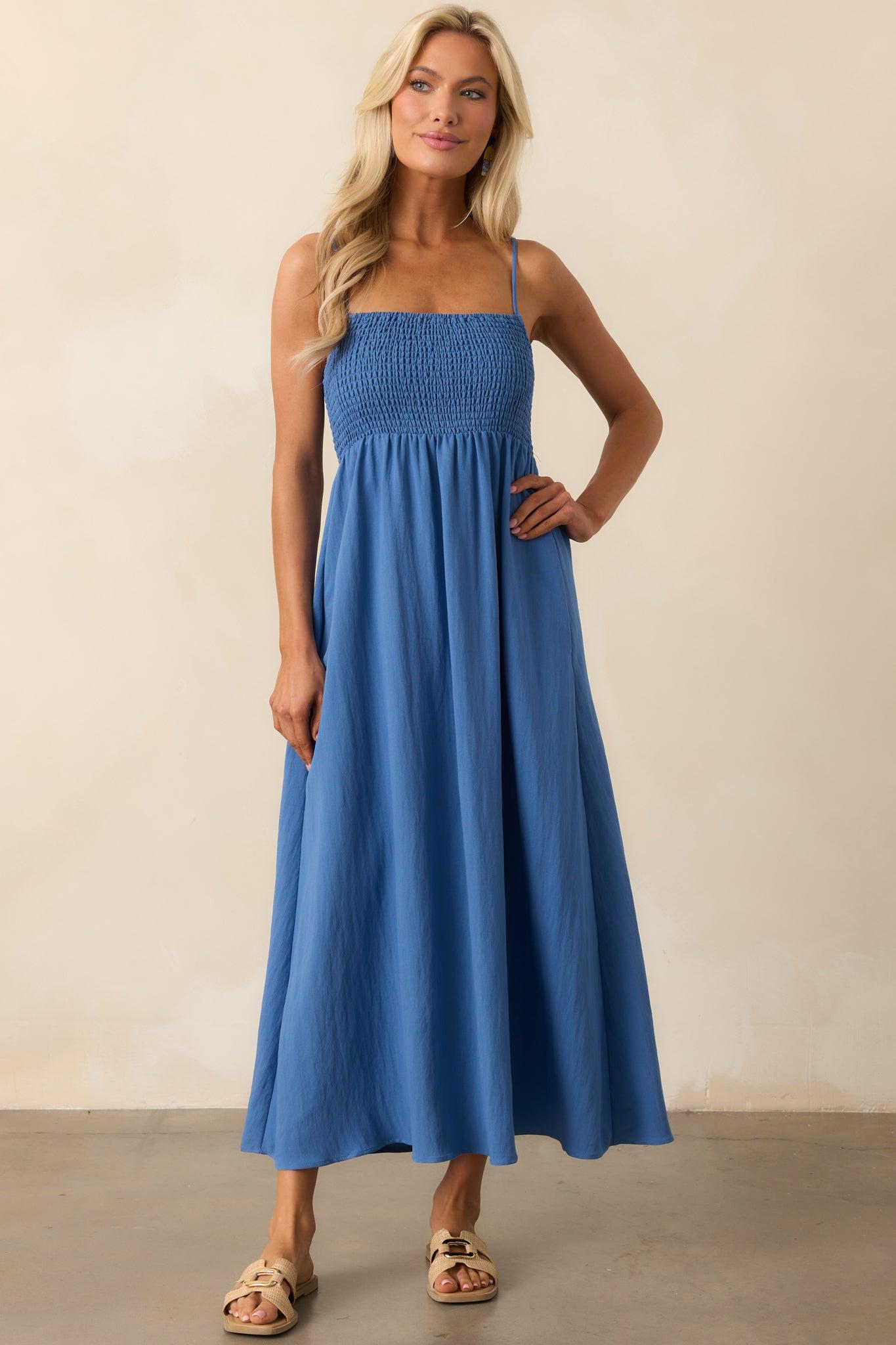 Z Supply Riviera Blue Beachside Midi Dress Product Image