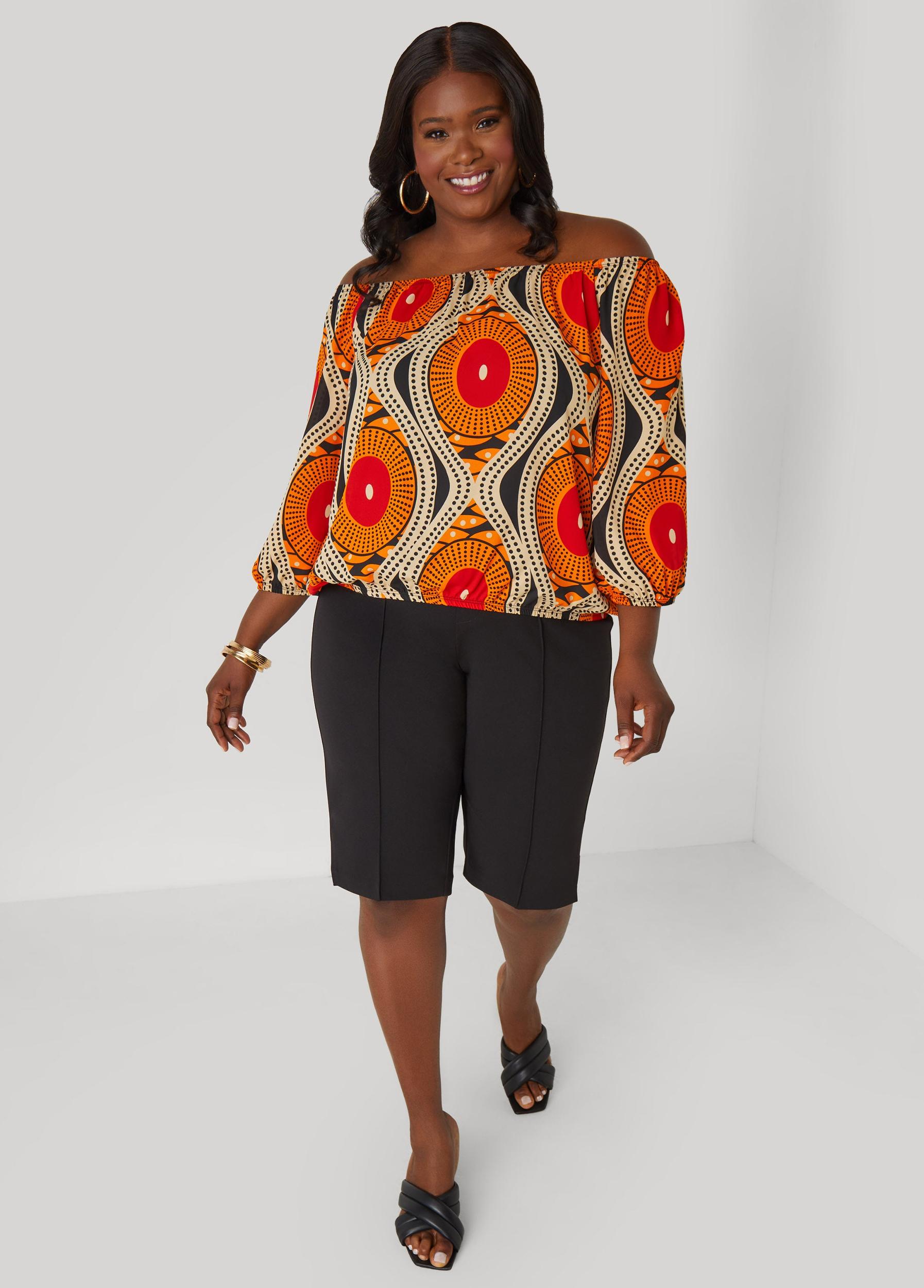 Printed Off The Shoulder Blouse Product Image