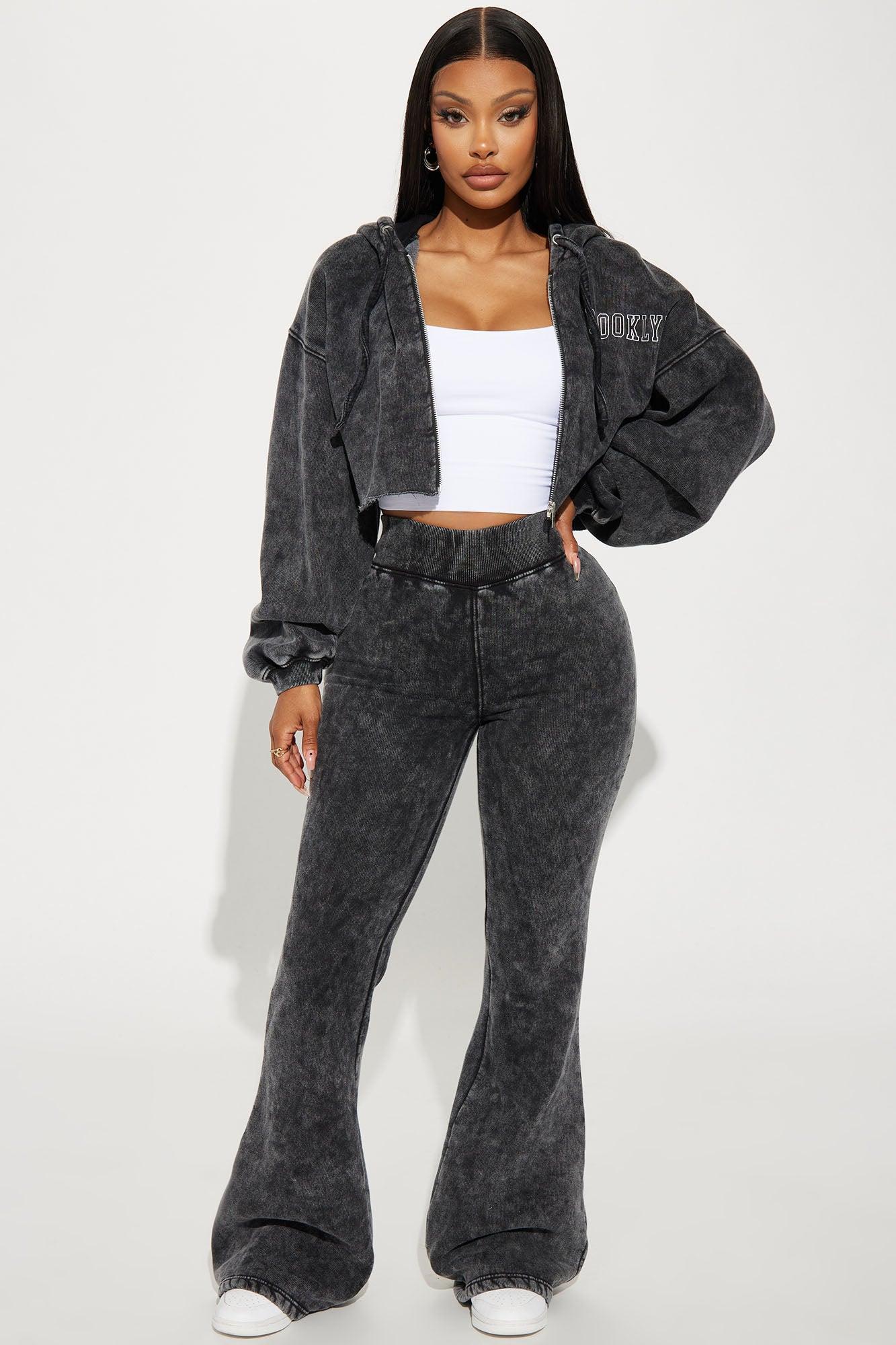 Brooklyn City Washed Sweatpants - Black Wash Product Image