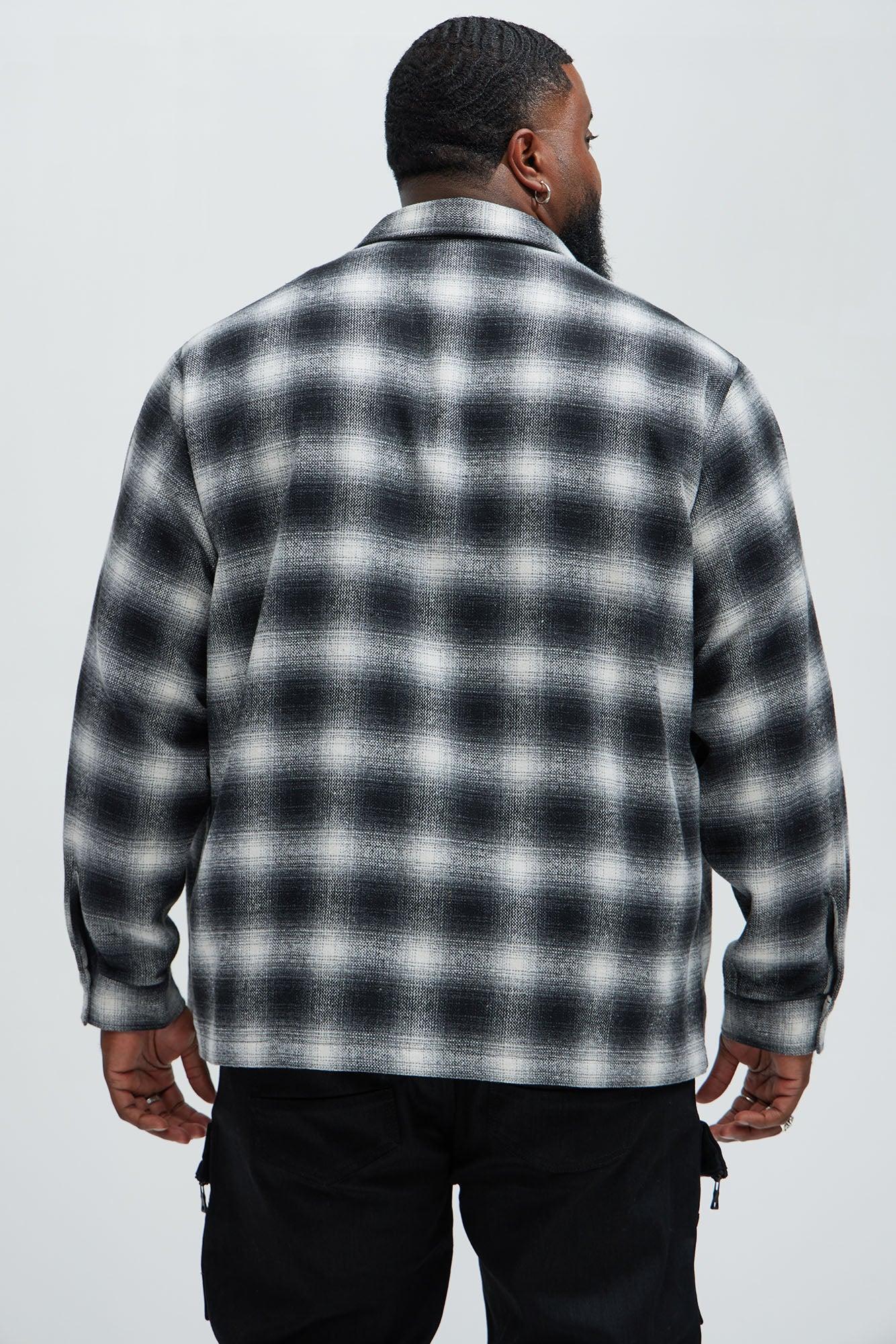 Cassnet Plaid Button Up Shirt - Black/combo Male Product Image