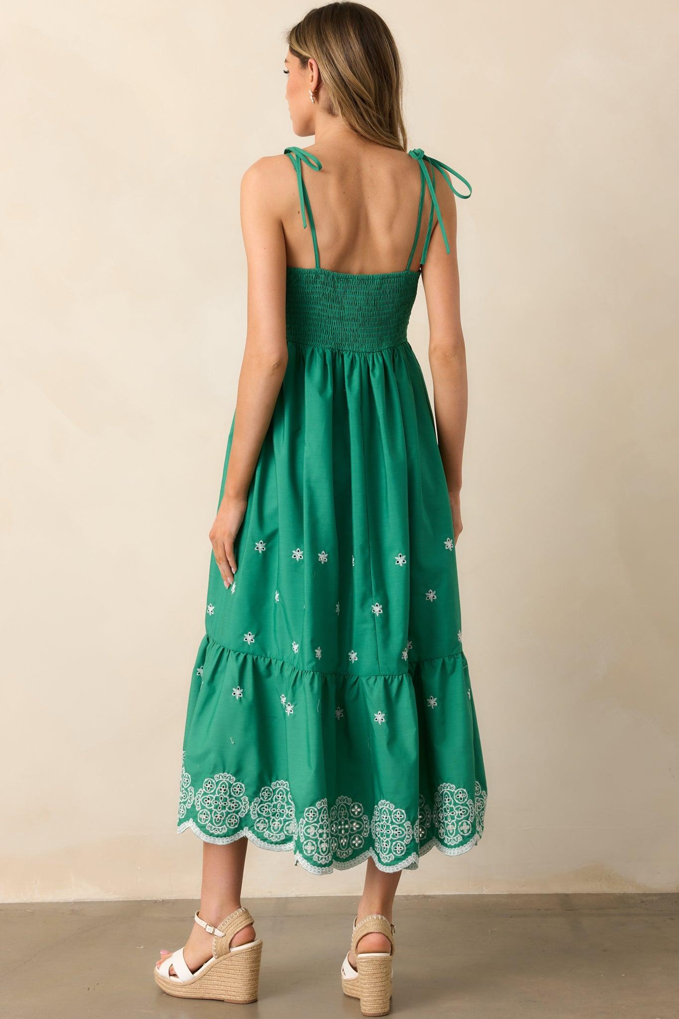 Lighthearted Mood Green Embroidered Eyelet Maxi Dress Product Image