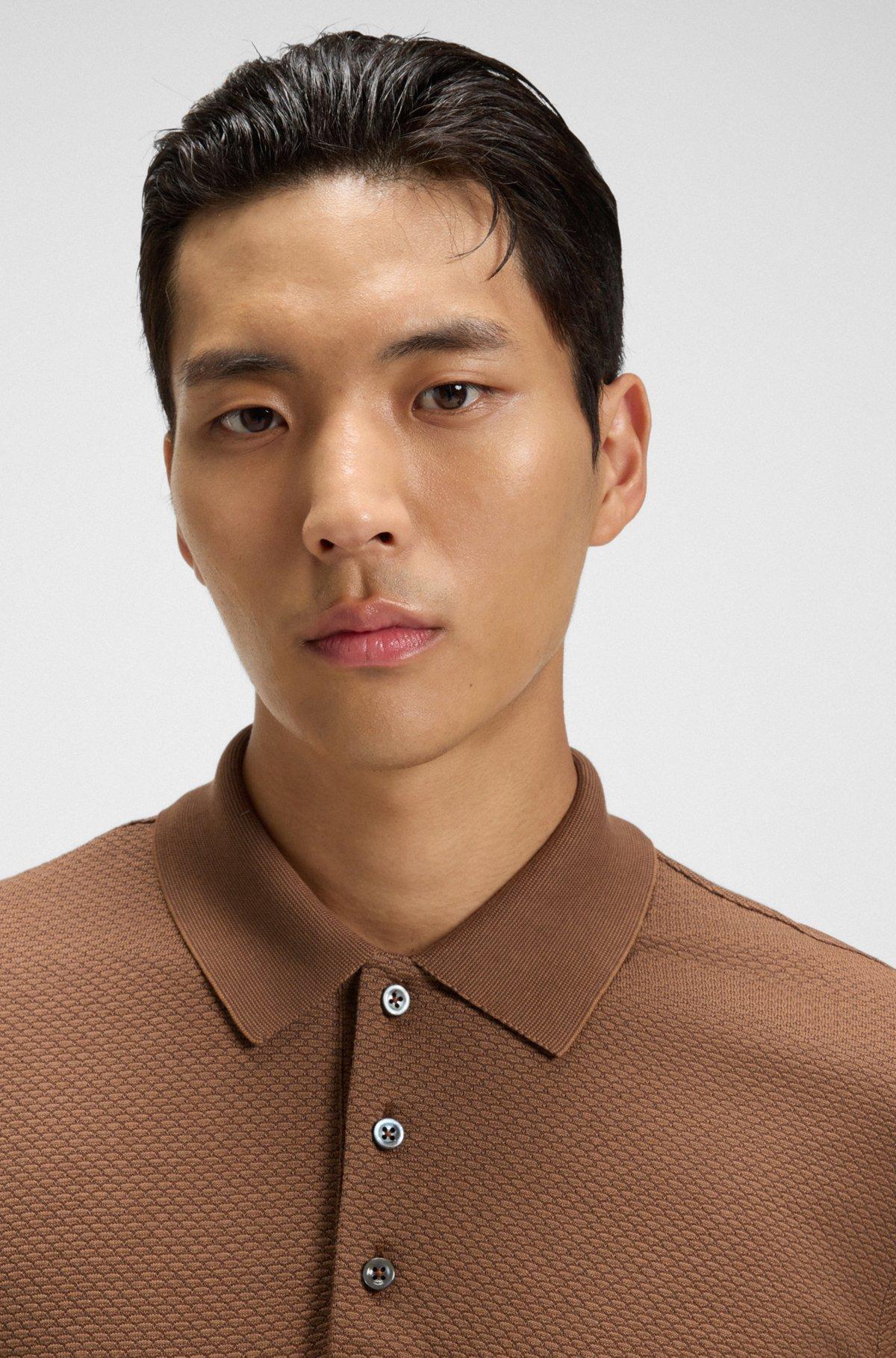 Slim-fit polo shirt in mercerized cotton Product Image
