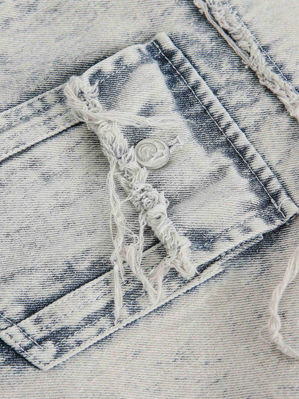 Aelfric Eden Fringe Denim Zip Up Shirt Product Image