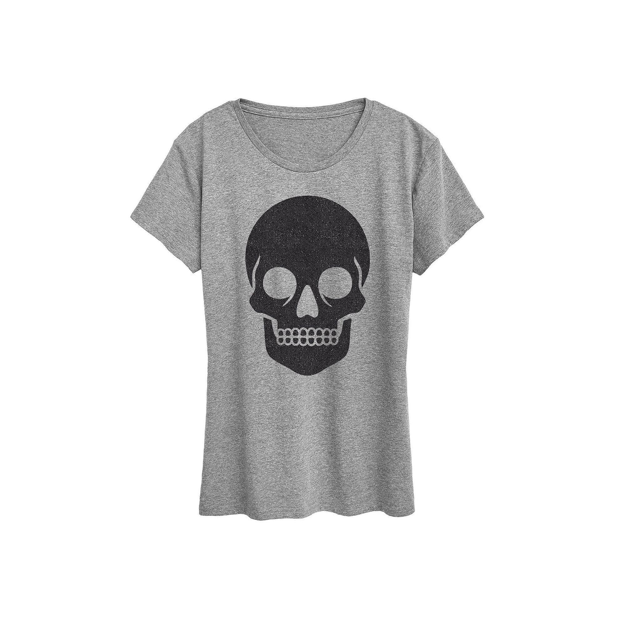 Women's Skull Sparkle Halloween Tee, Girl's,  Product Image