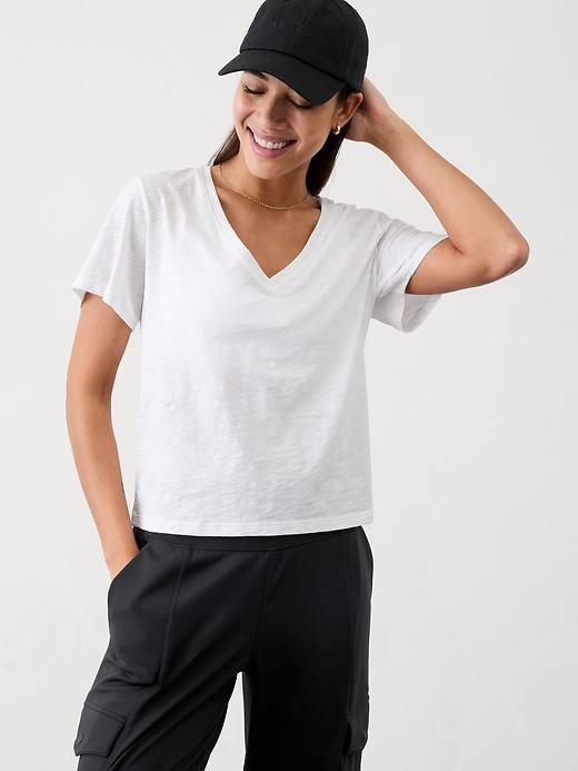 Essential Slub V-Neck Tee Product Image