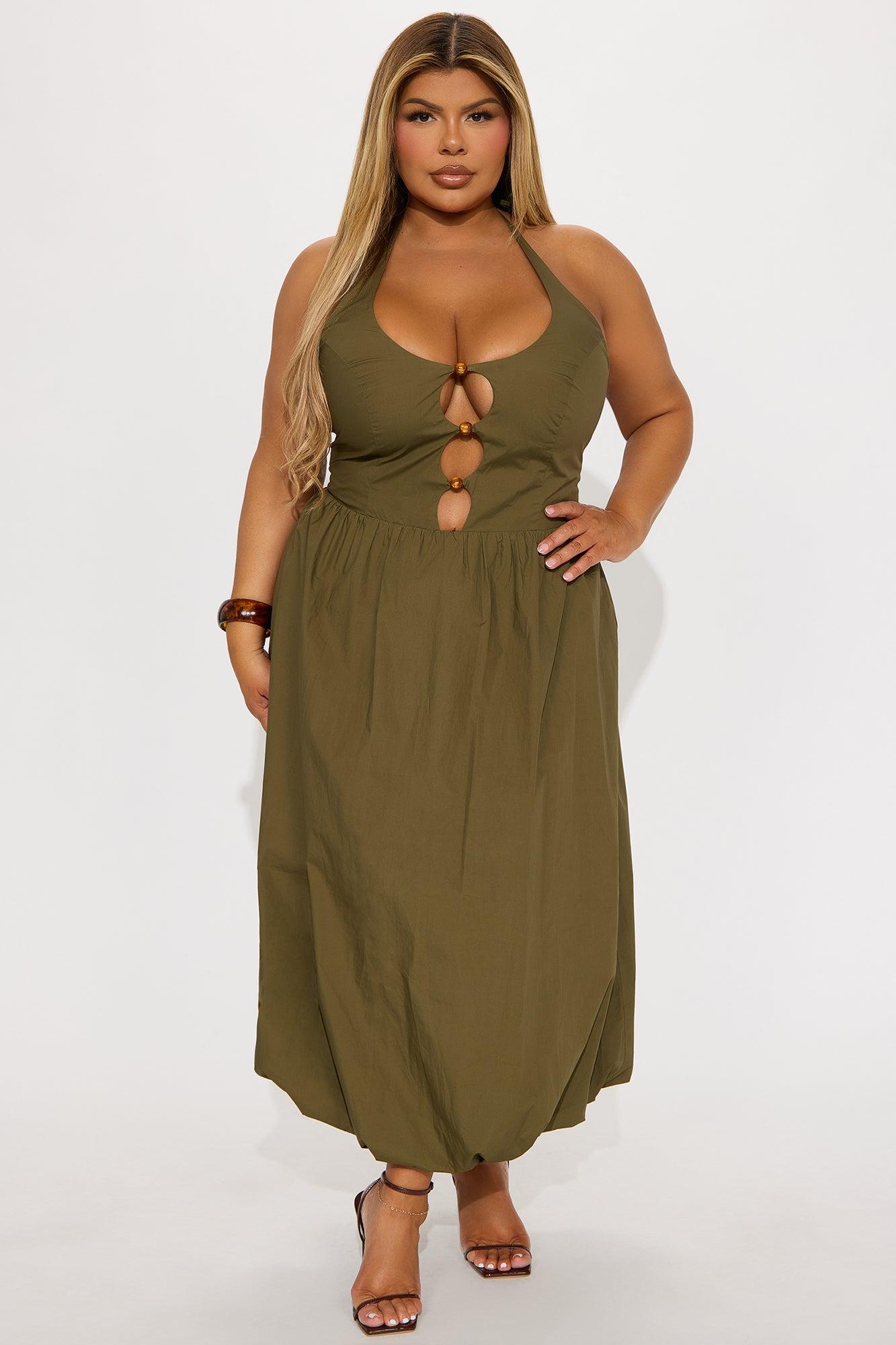 Melinda Poplin Midi Dress - Olive Product Image