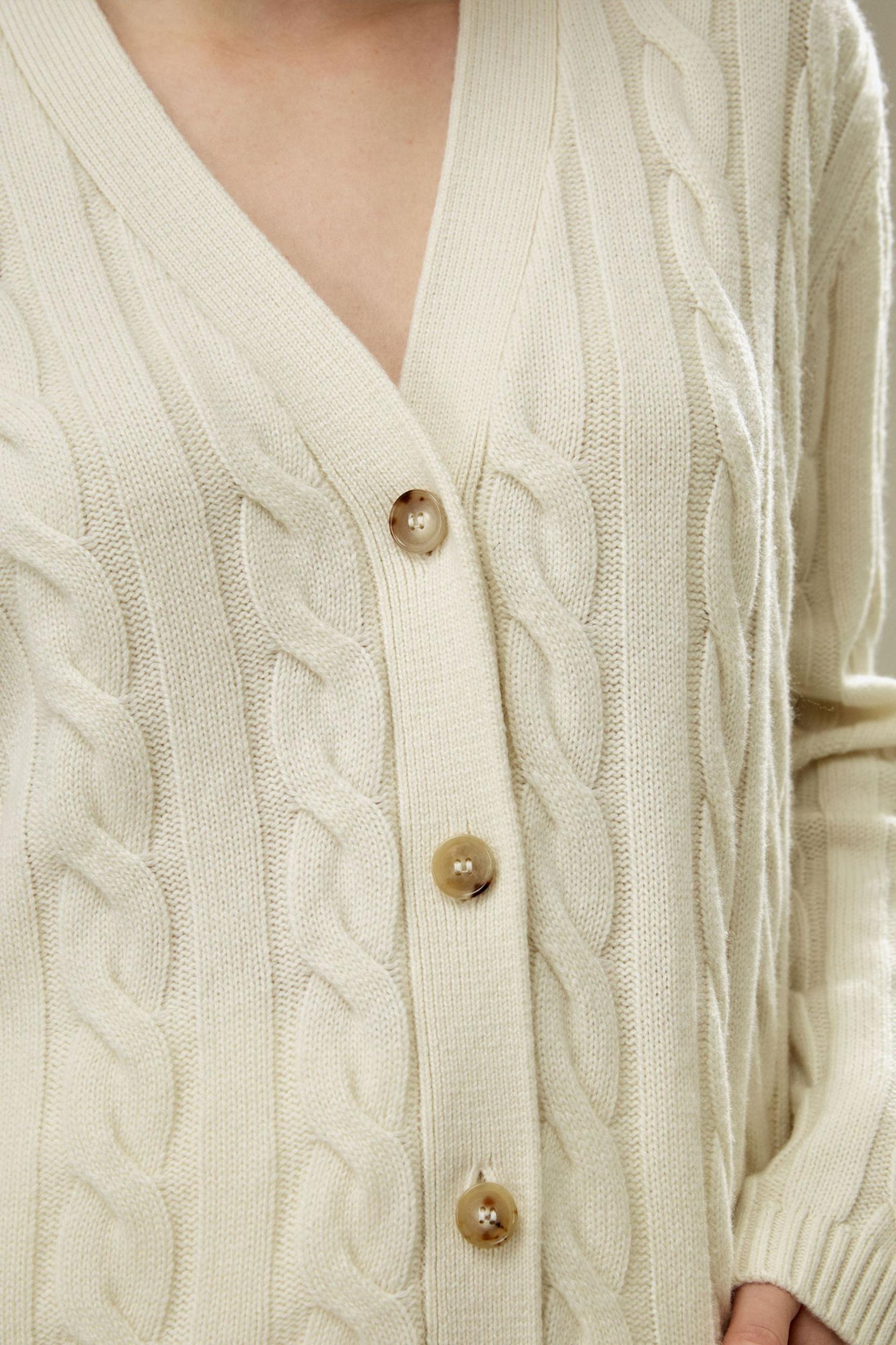 Oversized Cable Weave Cardigan Product Image