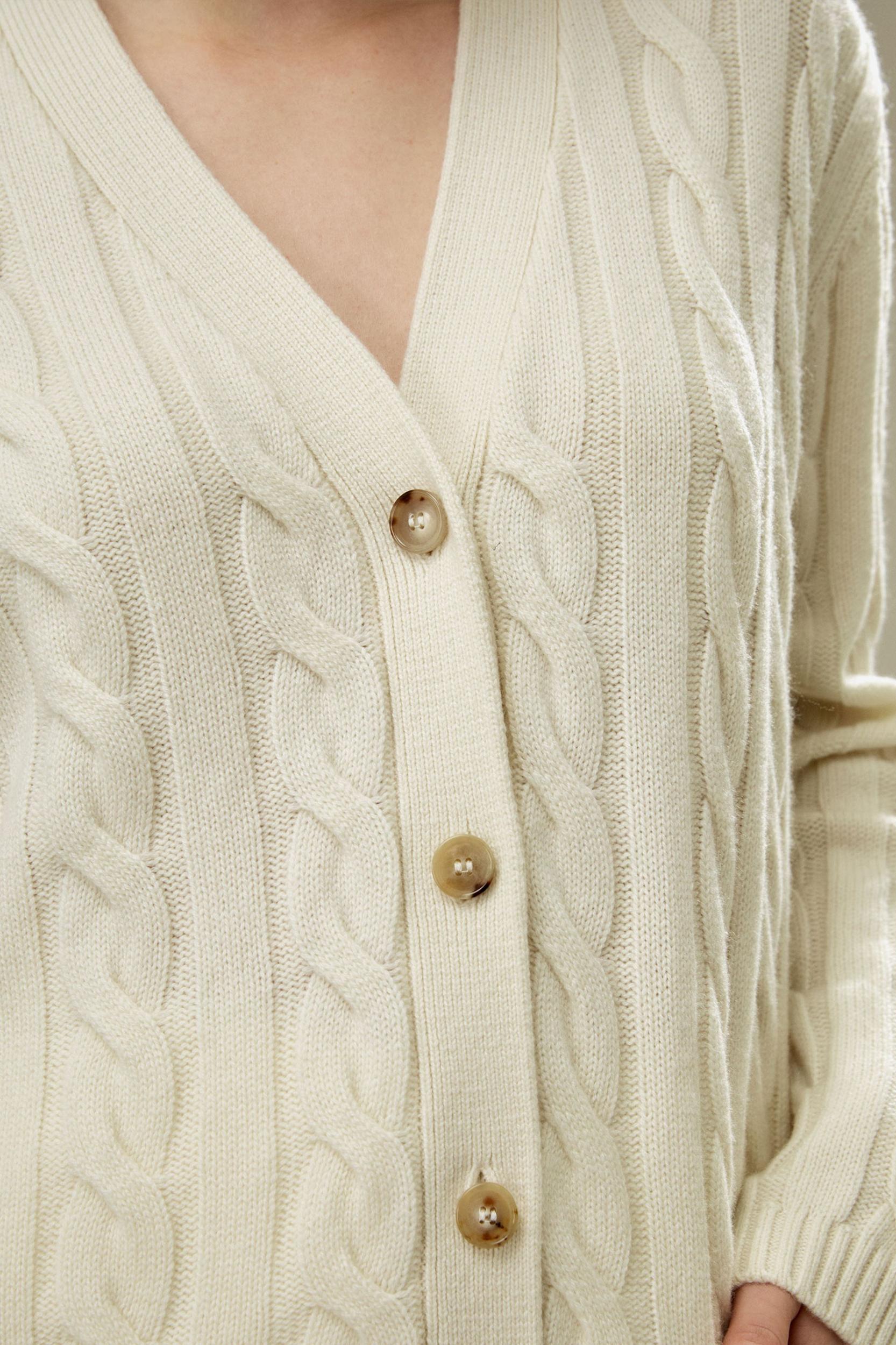 Oversized Cable Weave Cardigan Product Image