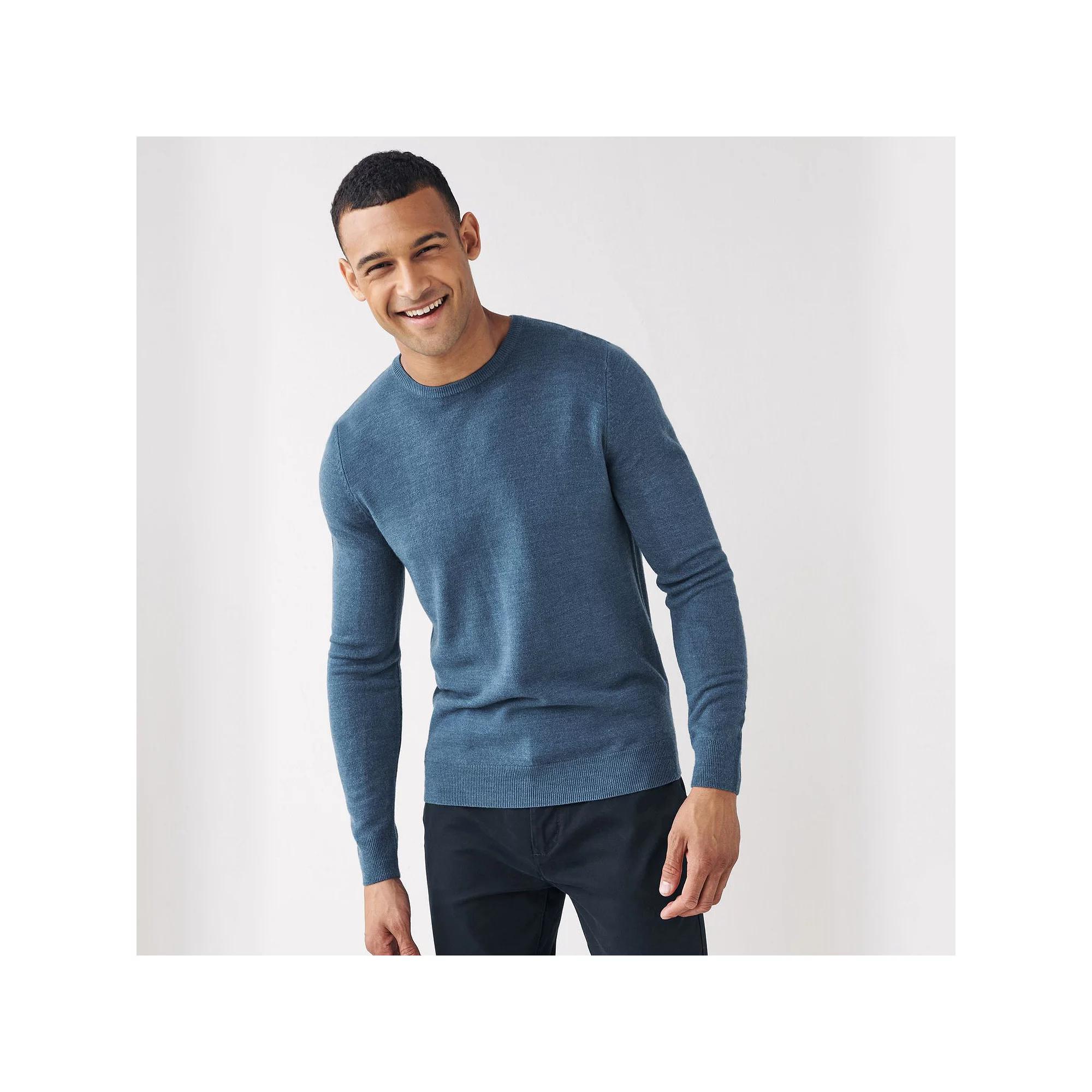 Men's NEXT Soft Touch Crewneck Knit Long Sleeve Shirt, Size: Small, Blue Product Image